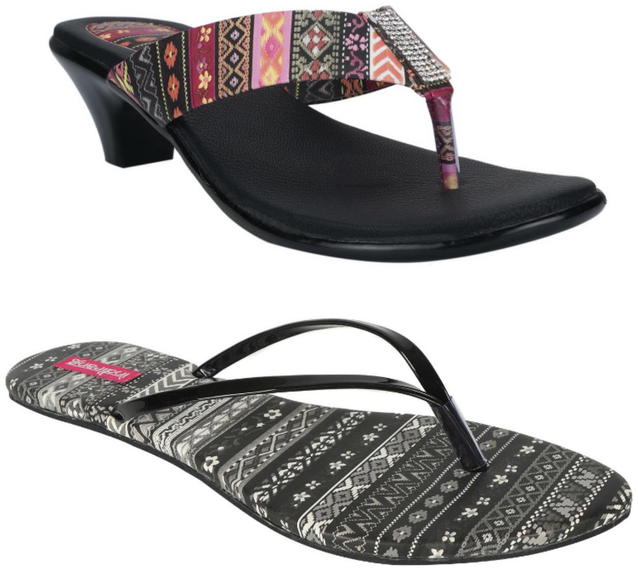 

Indirang Women Multi-Color Heeled Sandals - 2 Pair