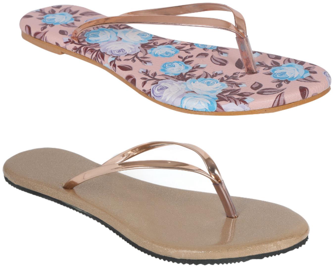 

Indirang Women s MultiColor Slippers (Pack of 2)