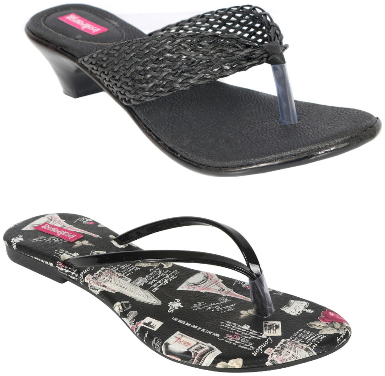 

Indirang Women Multi-Color Heeled Sandals - 2 Pair