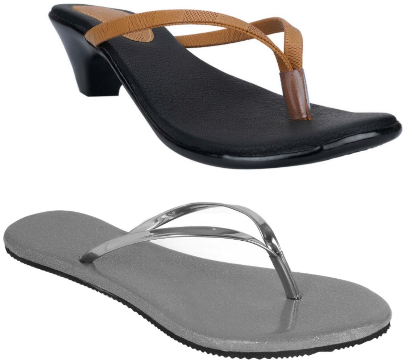 

Indirang Women Multi-Color Heeled Sandals - 2 Pair