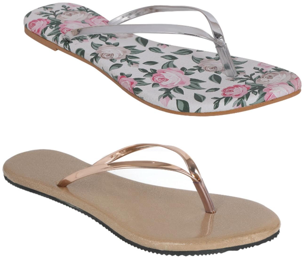 

Indirang Women s MultiColor Slippers (Pack of 2)
