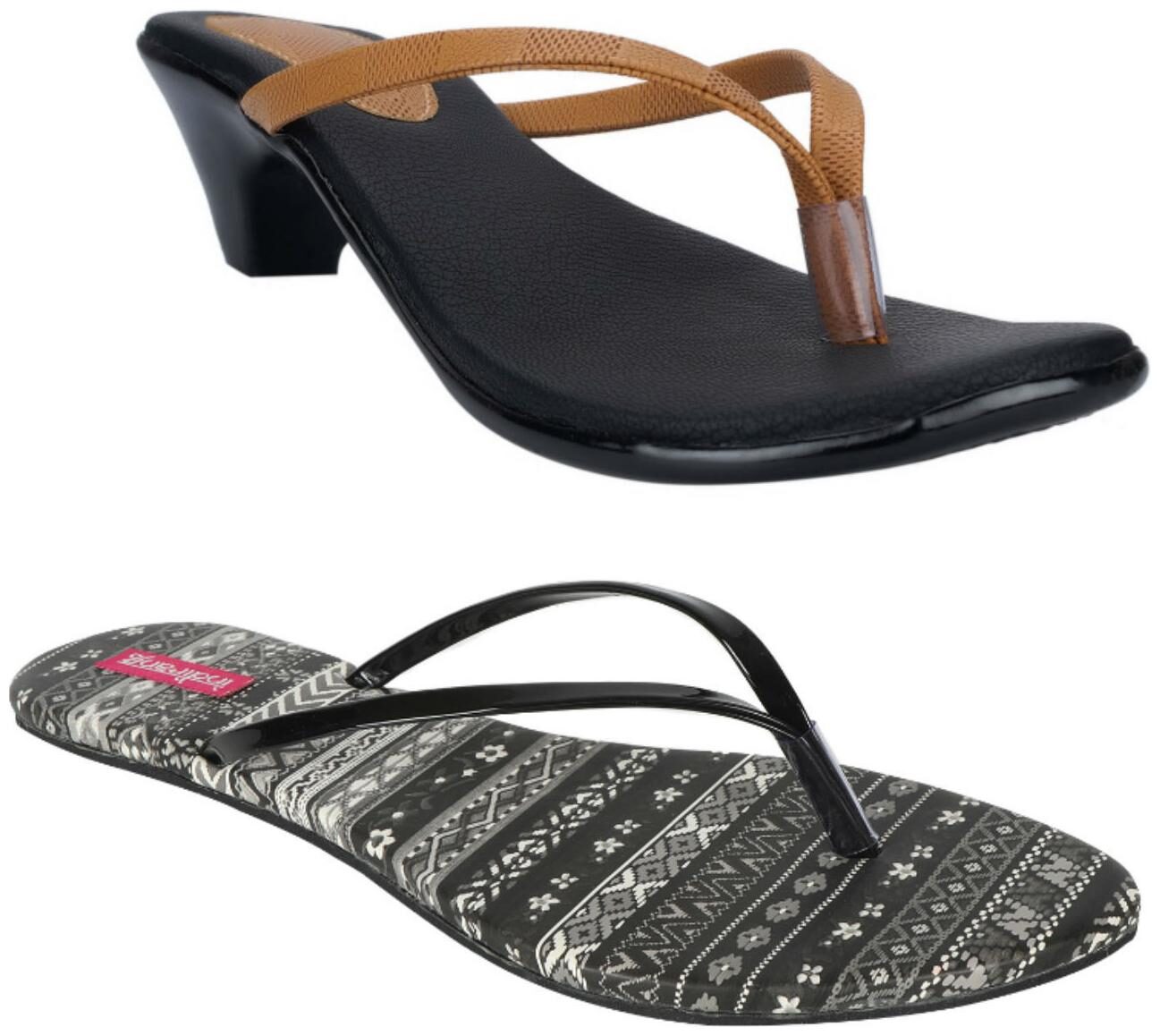 

Indirang Women Multi-Color Heeled Sandals - 2 Pair