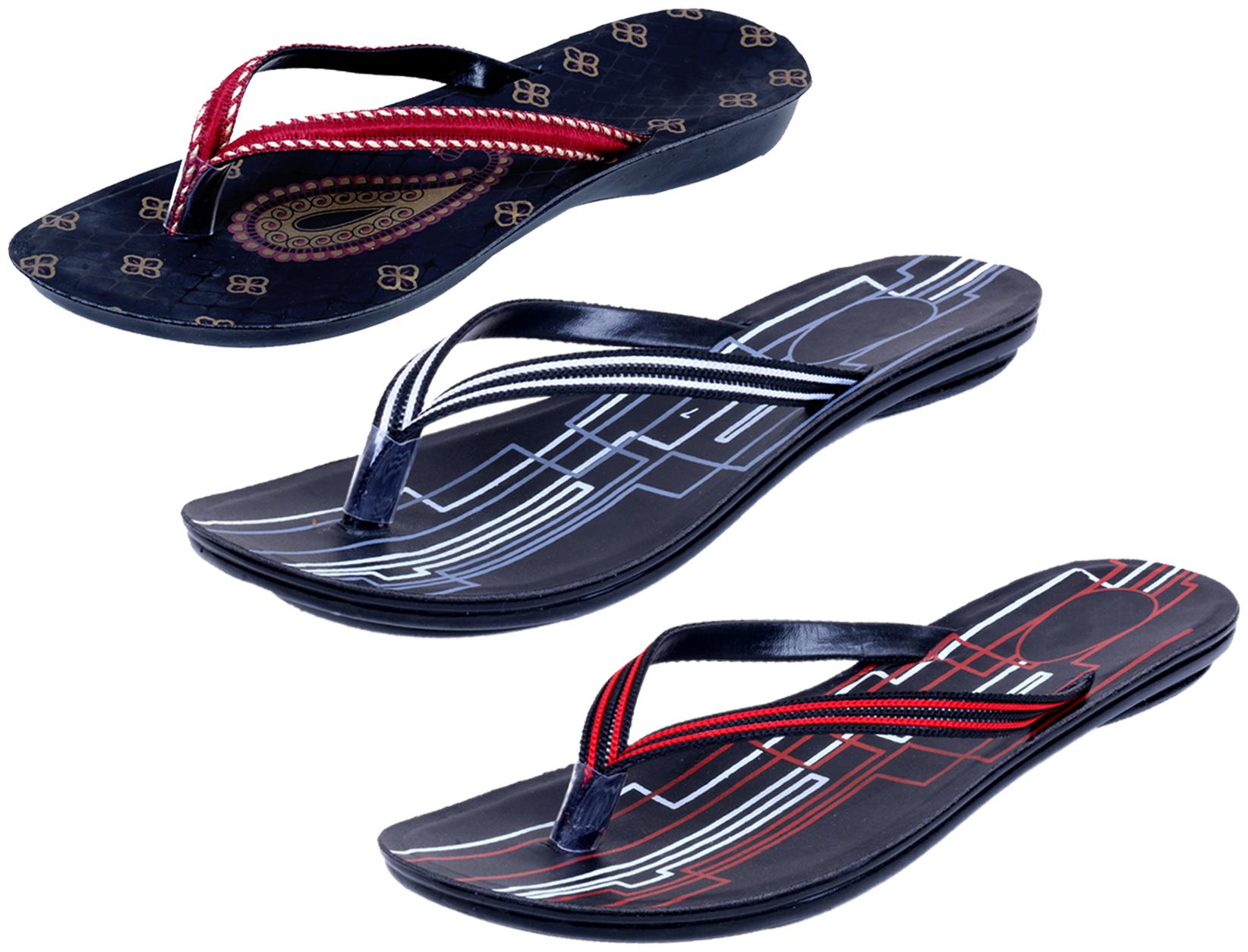 

IndiWeaves Womens Slippers Flipflops Pack of 3