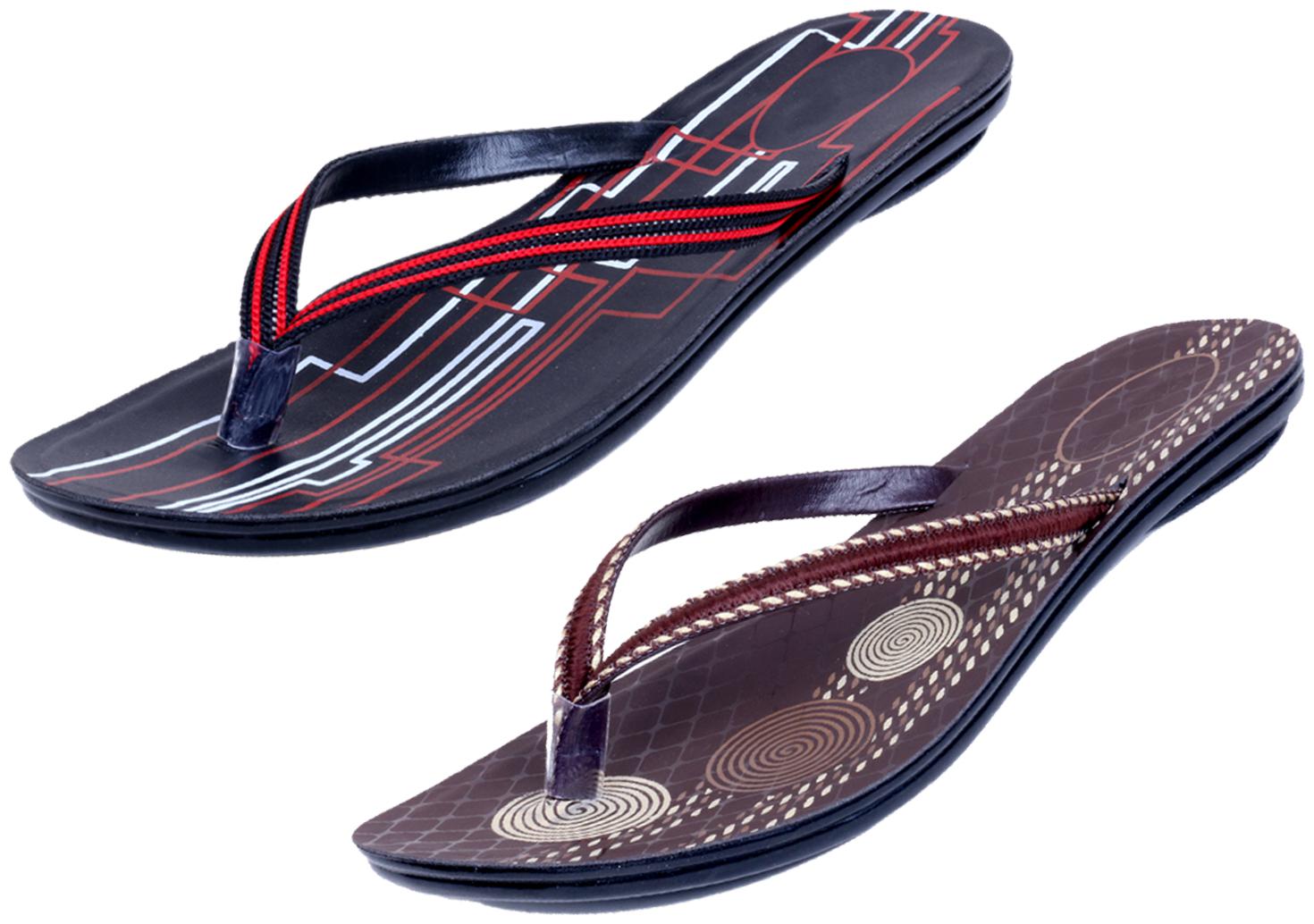 

IndiWeaves Womens Slippers Flipflops Pack of 2