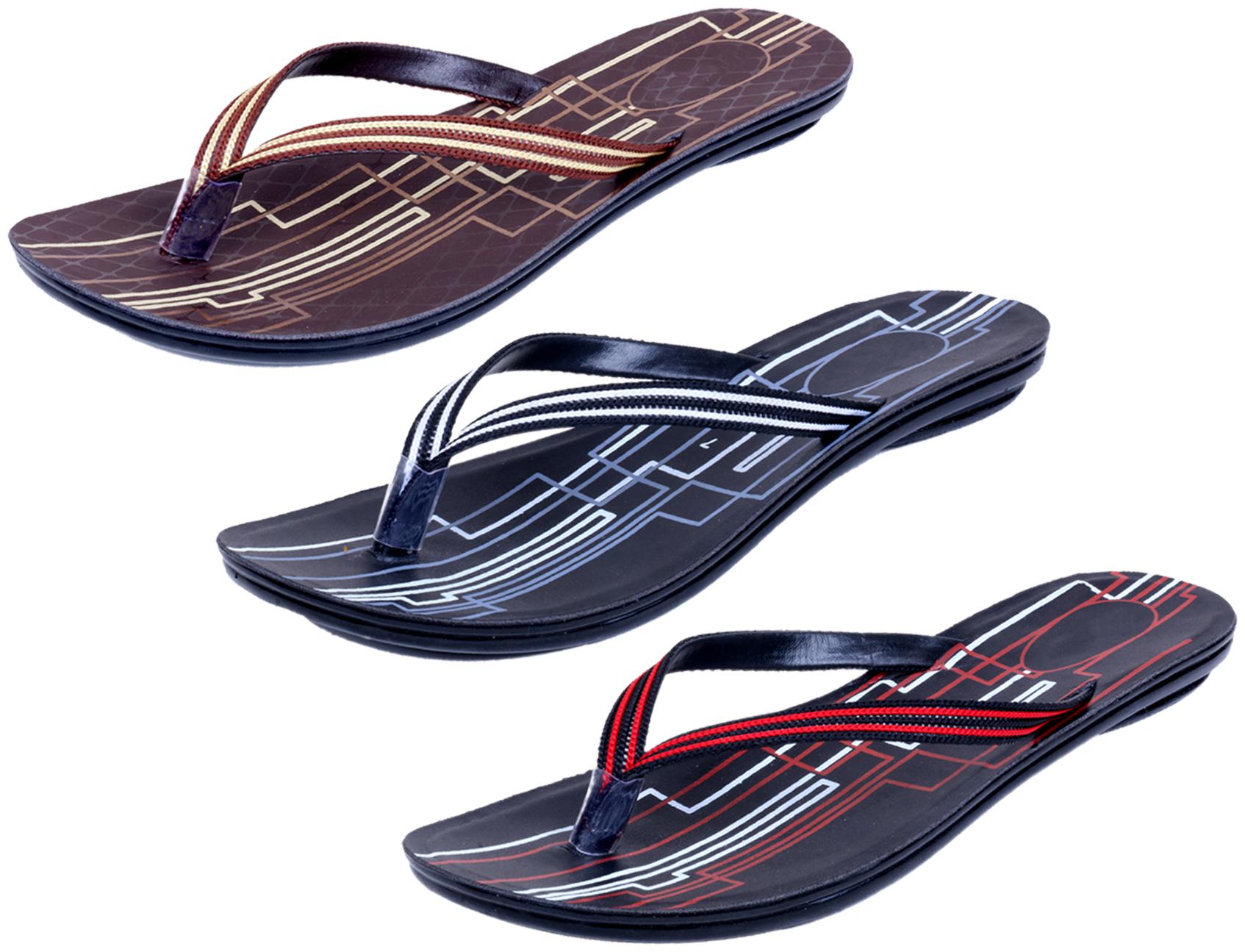 

IndiWeaves Womens Slippers Flipflops Pack of 3