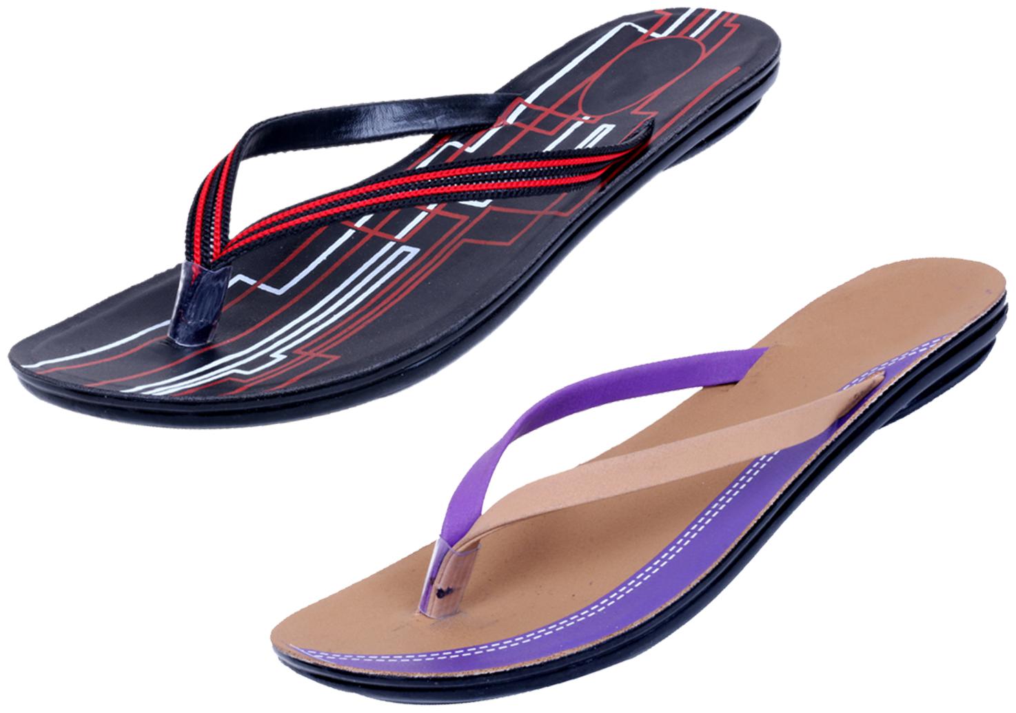 

IndiWeaves Womens Slippers Flipflops Pack of 2