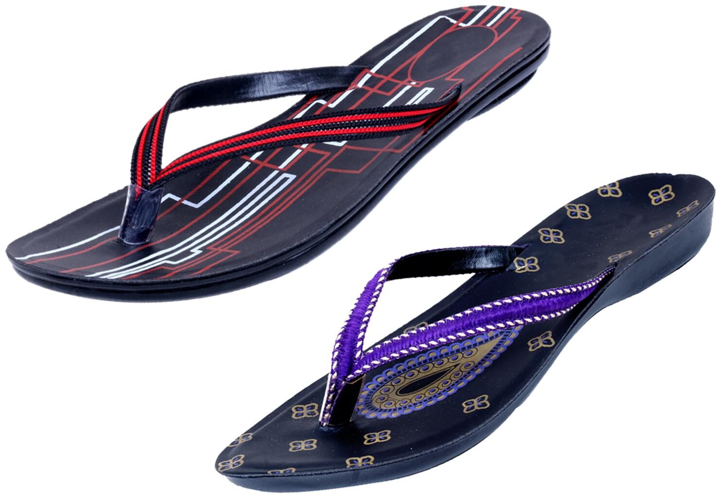

IndiWeaves Womens Slippers Flipflops Pack of 2