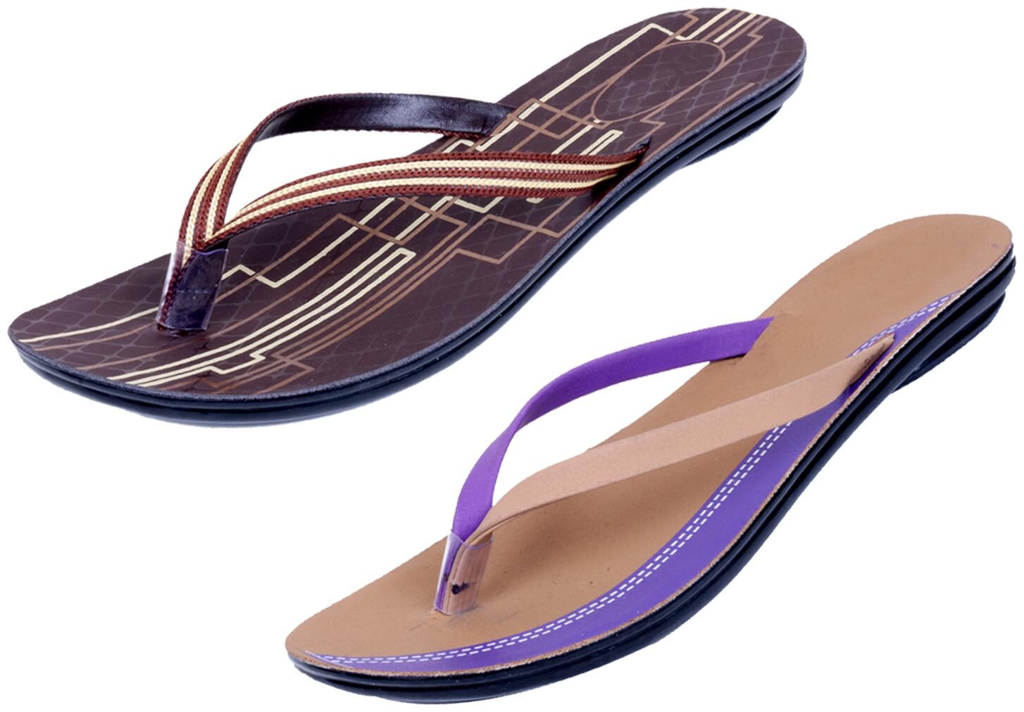

IndiWeaves Womens Slippers Flipflops Pack of 2