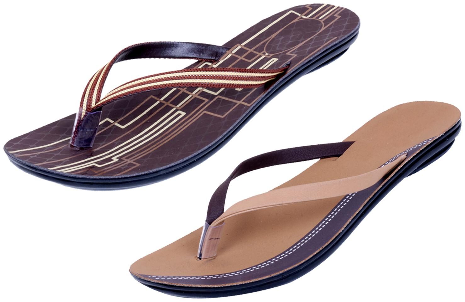 

IndiWeaves Womens Slippers Flipflops Pack of 2