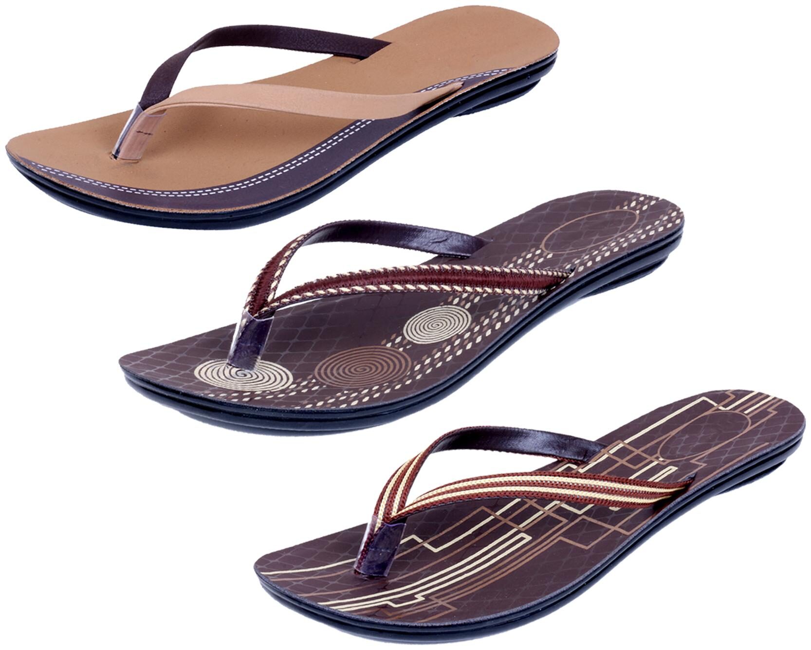 

IndiWeaves Womens Slippers Flipflops Pack of 3