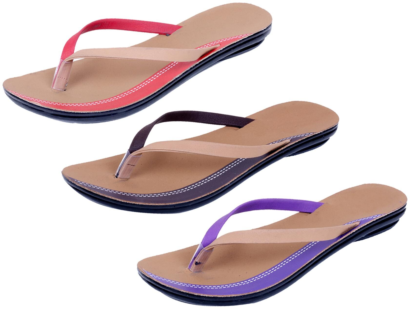 

IndiWeaves Womens Slippers Flipflops Pack of 3