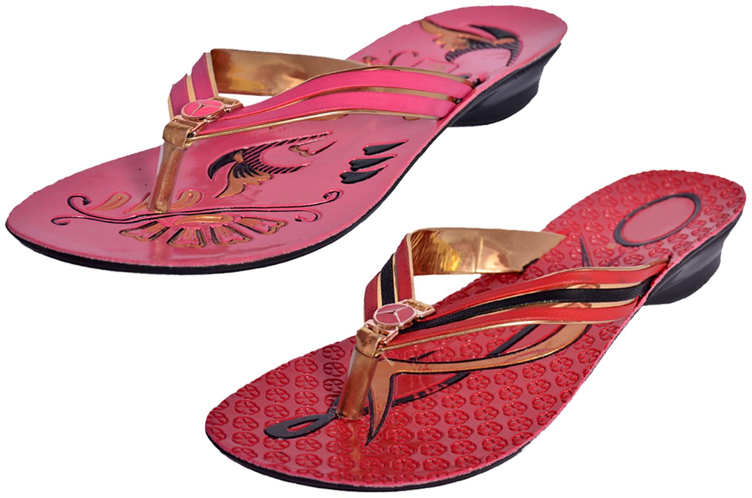 

IndiWeaves Womens Slippers Flipflops Pack of 2