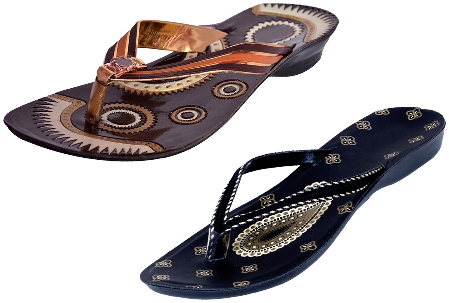 

IndiWeaves Womens Slippers Flipflops Pack of 2