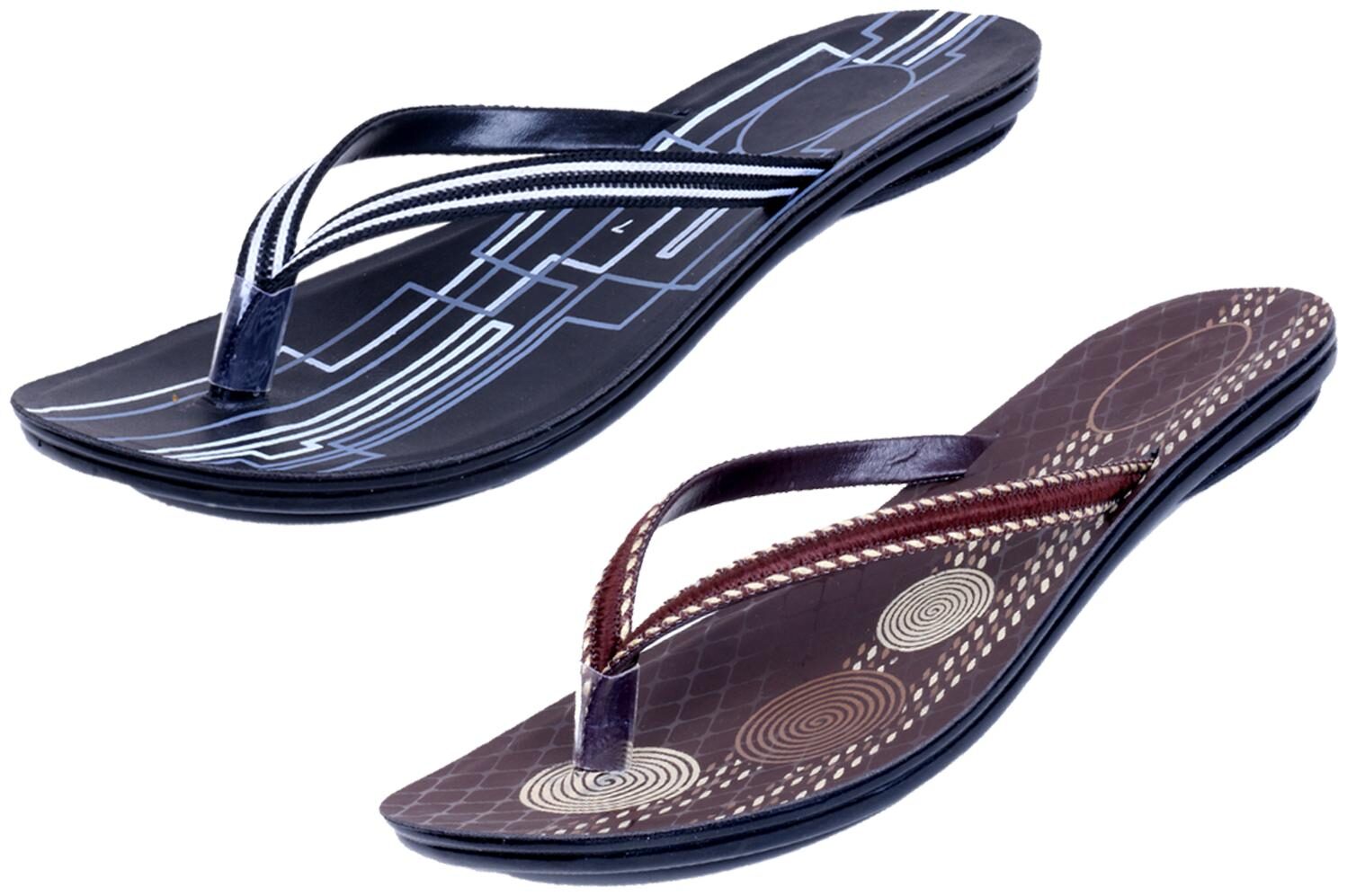 

IndiWeaves Womens Slippers Flipflops Pack of 2