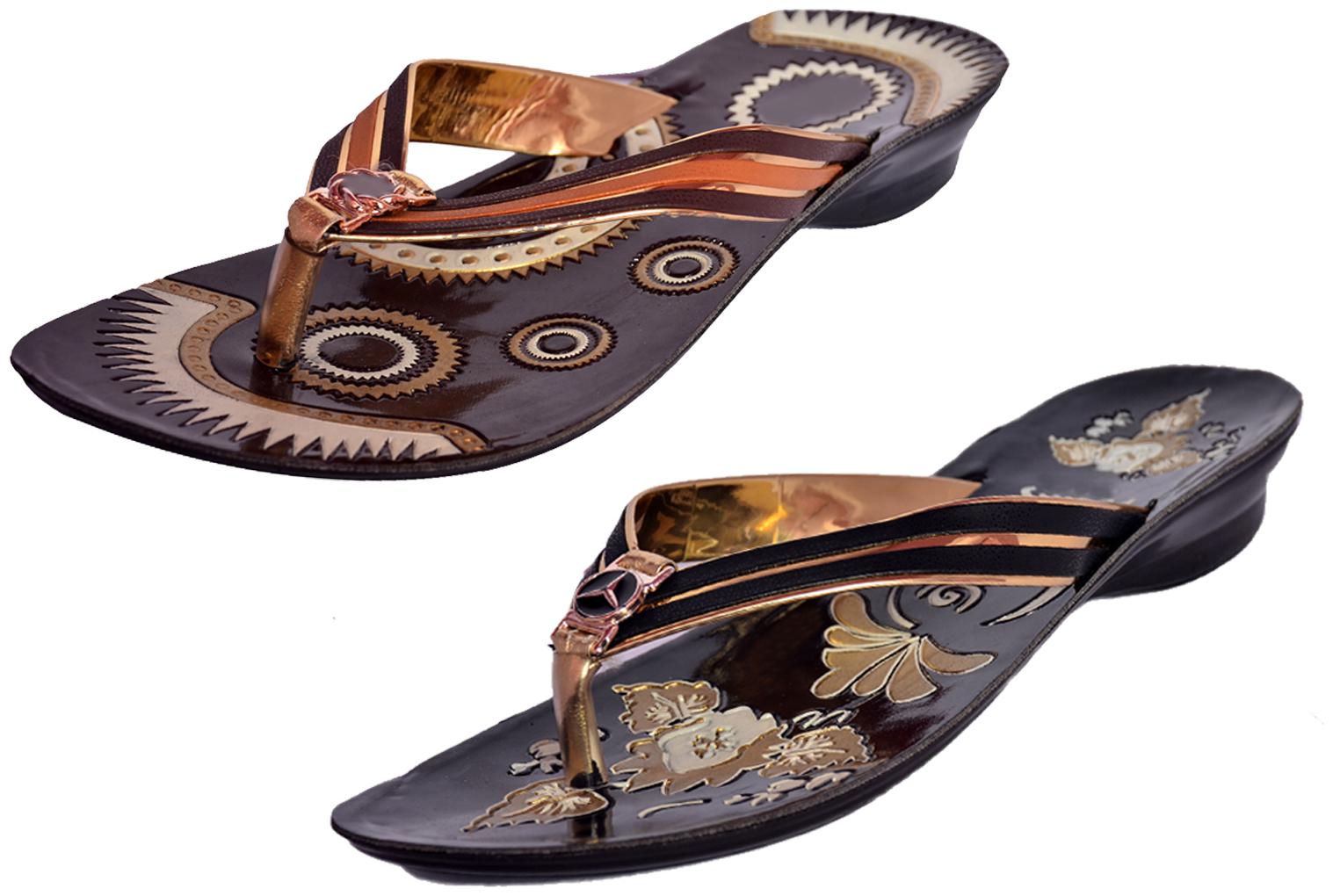 

IndiWeaves Womens Slippers Flipflops Pack of 2