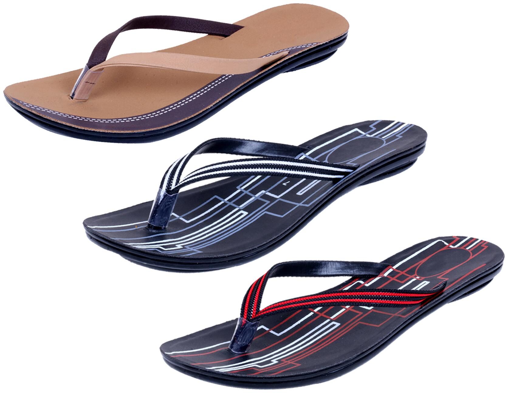 

IndiWeaves Womens Slippers Flipflops Pack of 3