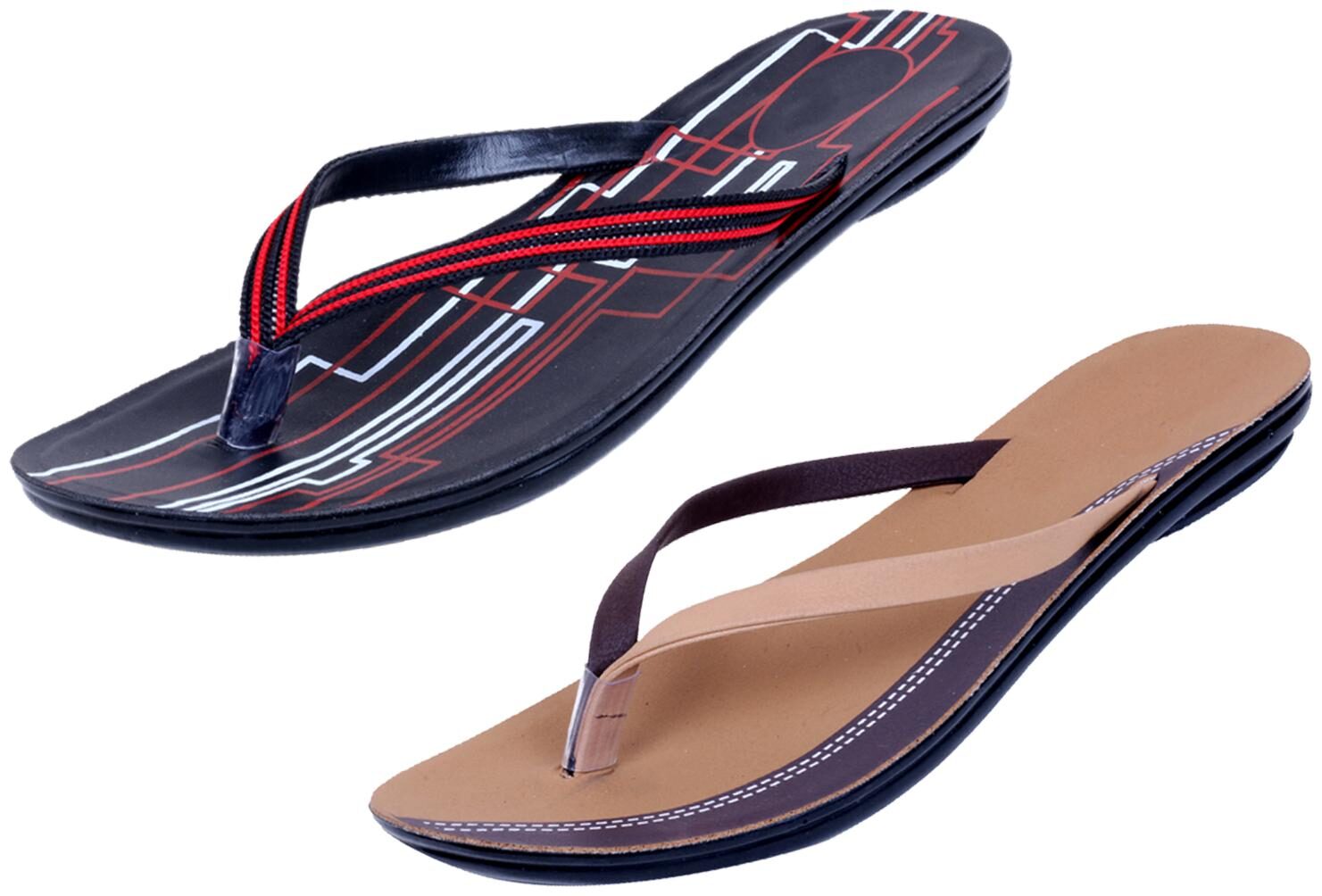 

IndiWeaves Womens Slippers Flipflops Pack of 2