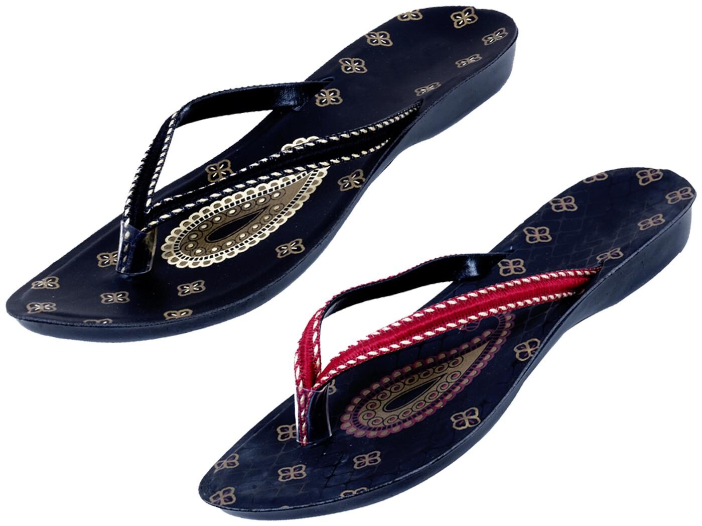 

IndiWeaves Womens Slippers Flipflops Pack of 2