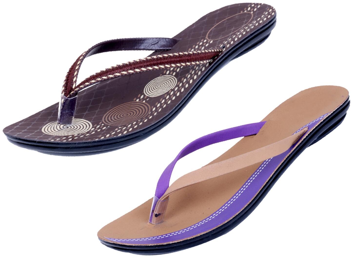 

IndiWeaves Womens Slippers Flipflops Pack of 2