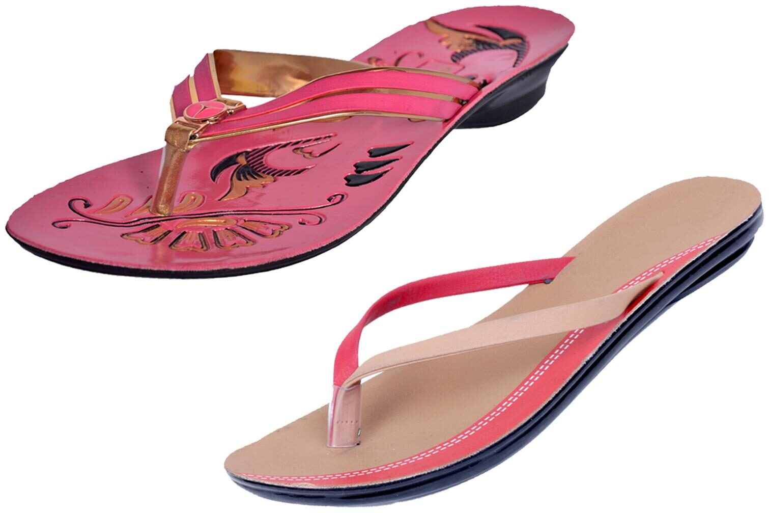 

IndiWeaves Womens Slippers Flipflops Pack of 2