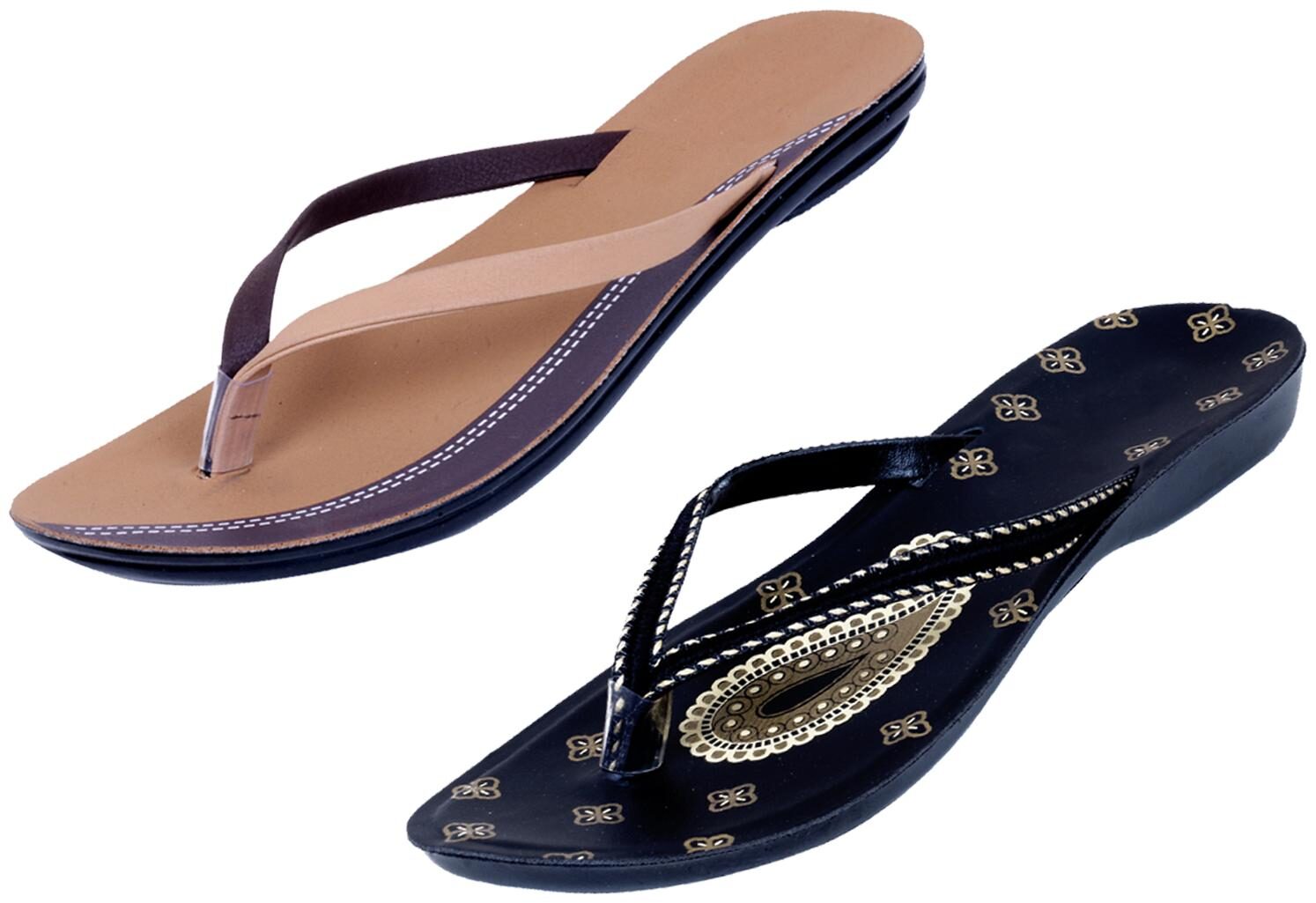 

IndiWeaves Womens Slippers Flipflops Pack of 2