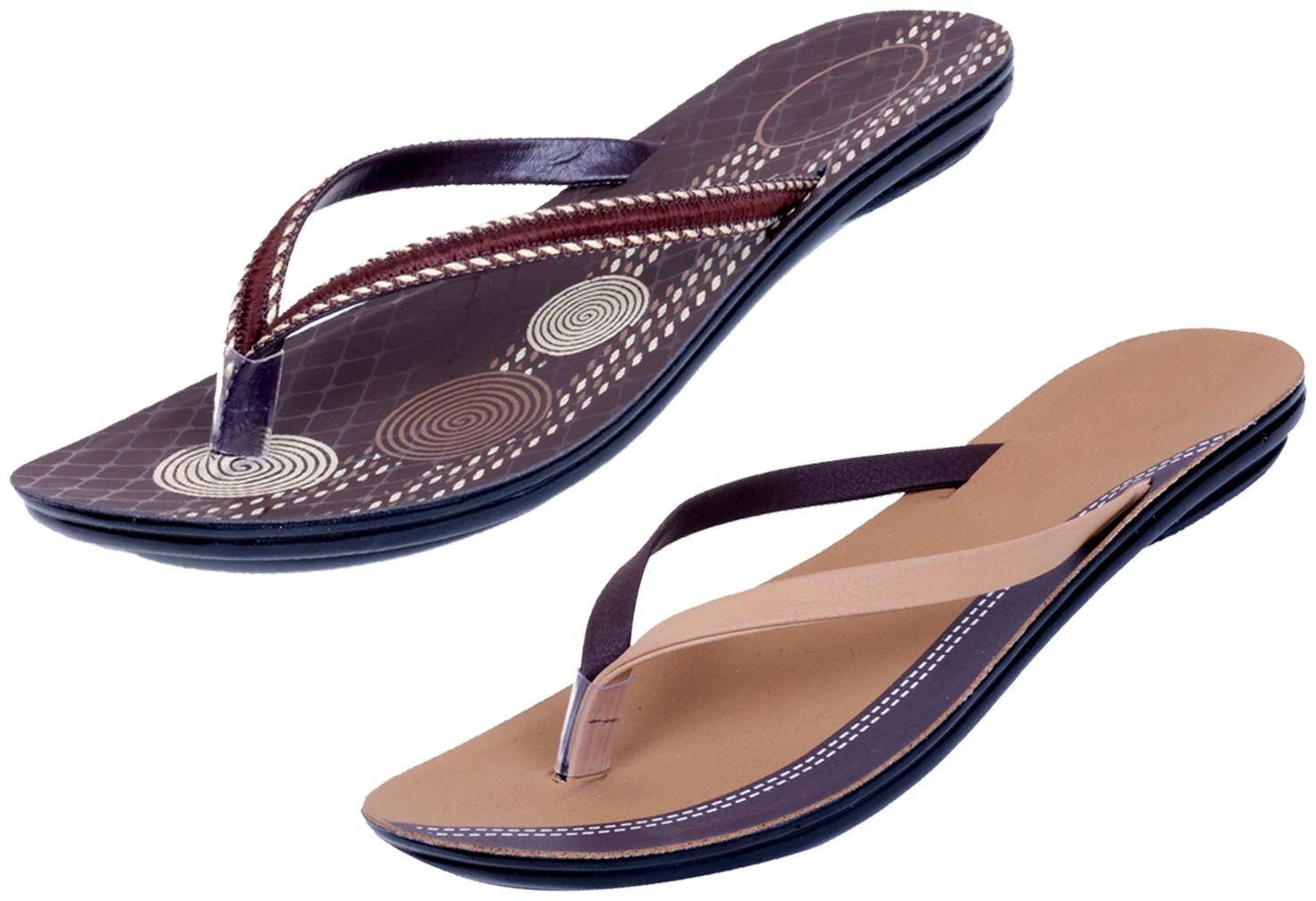 

IndiWeaves Womens Slippers Flipflops Pack of 2