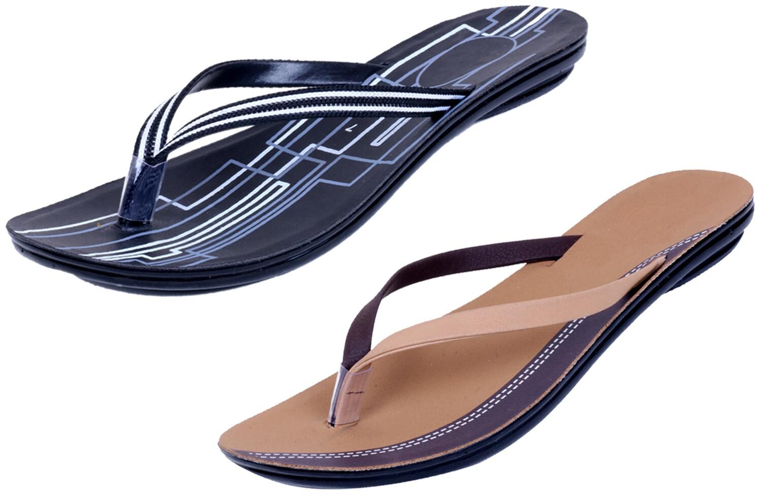

IndiWeaves Womens Slippers Flipflops Pack of 2
