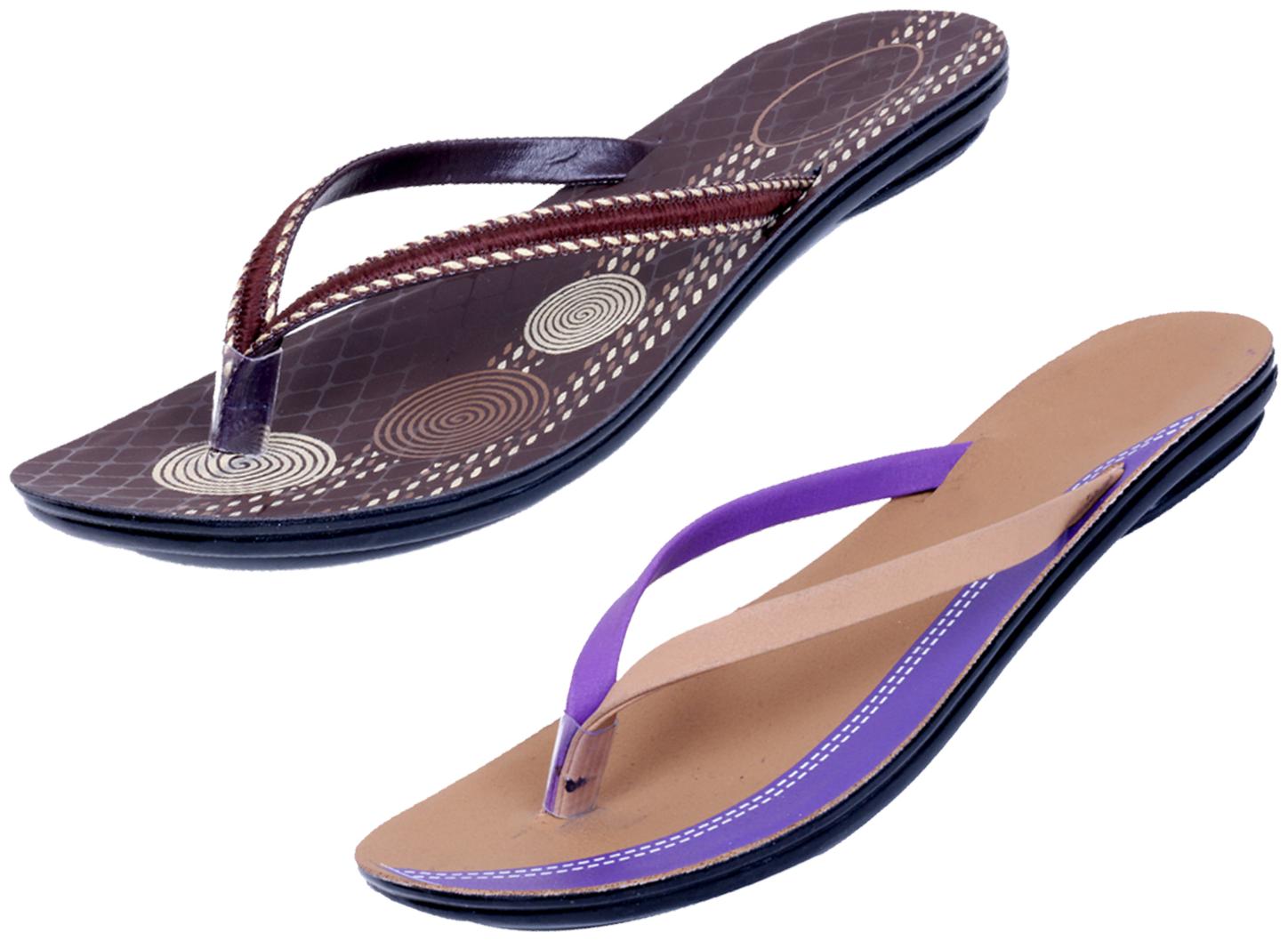 

IndiWeaves Womens Slippers Flipflops Pack of 2