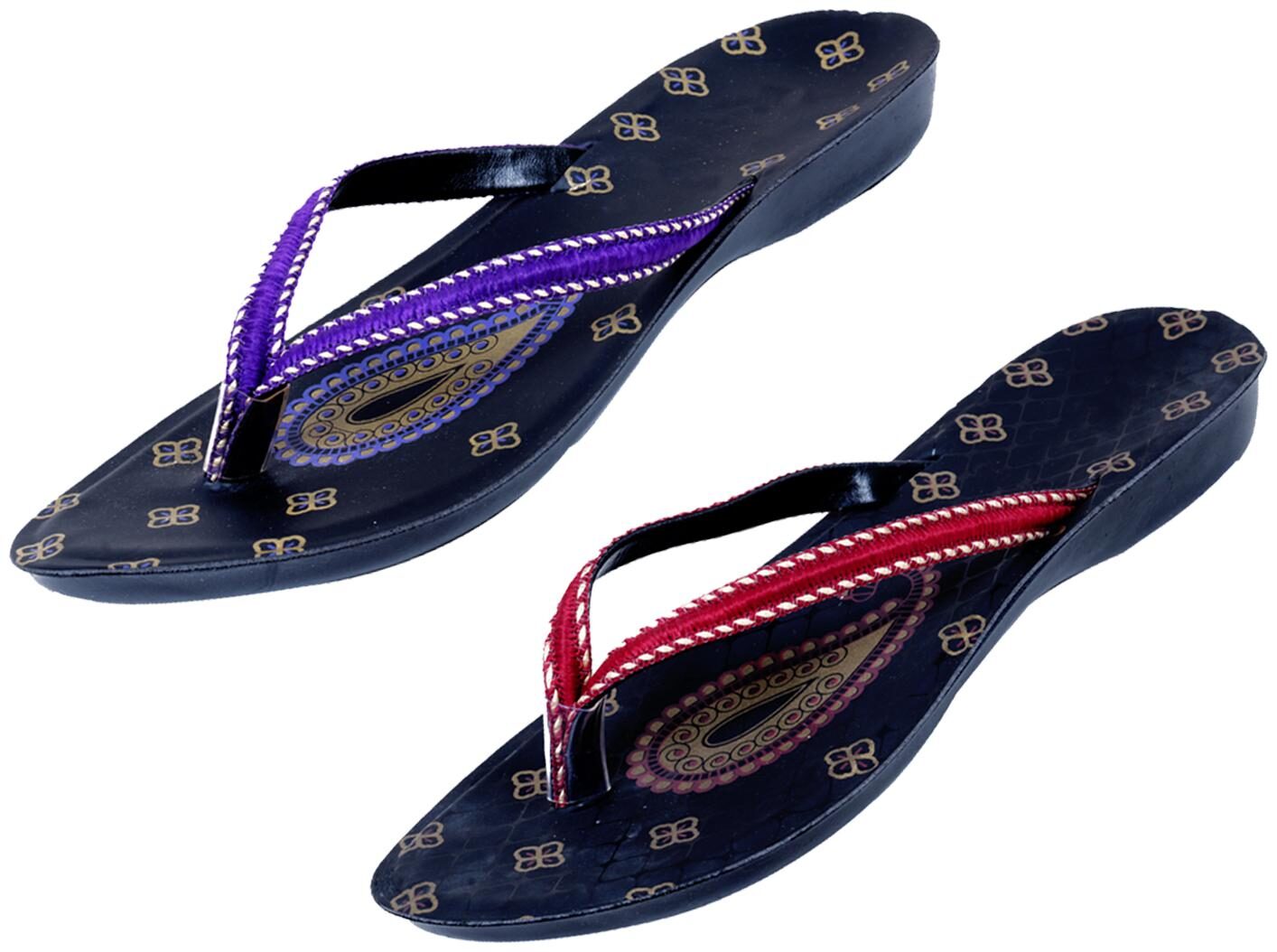 

IndiWeaves Womens Slippers Flipflops Pack of 2