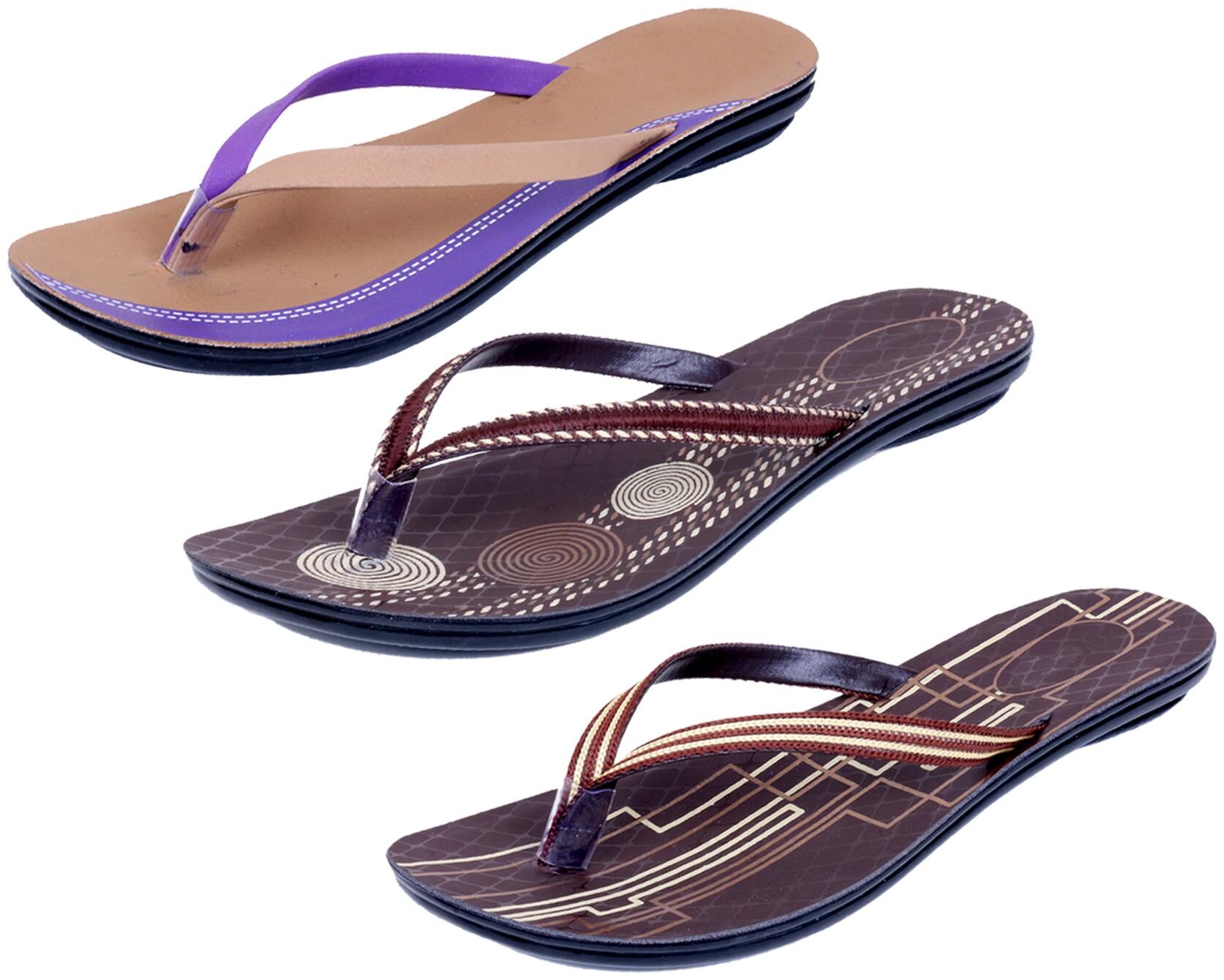 

IndiWeaves Womens Slippers Flipflops Pack of 3