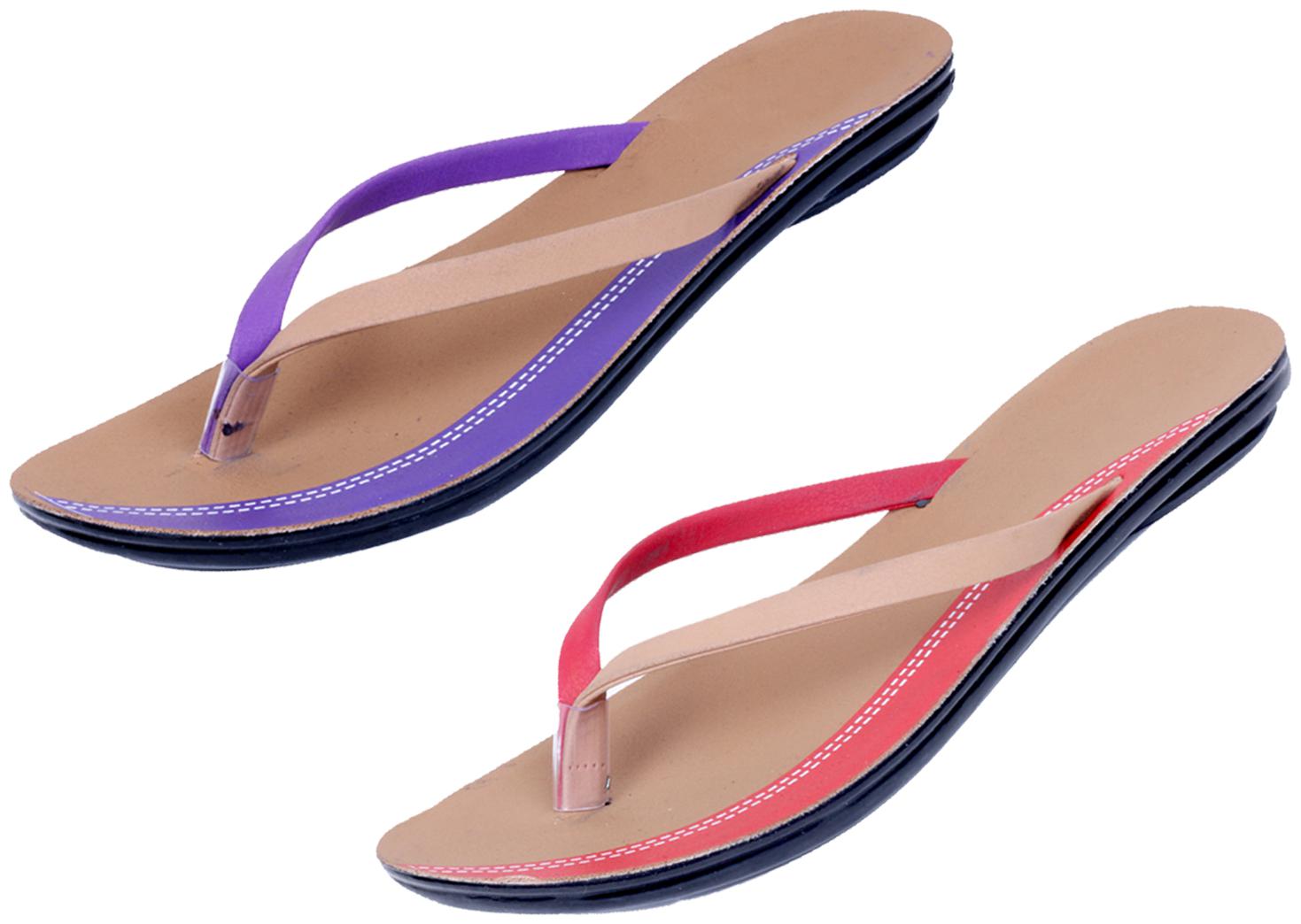 

IndiWeaves Womens Slippers Flipflops Pack of 2