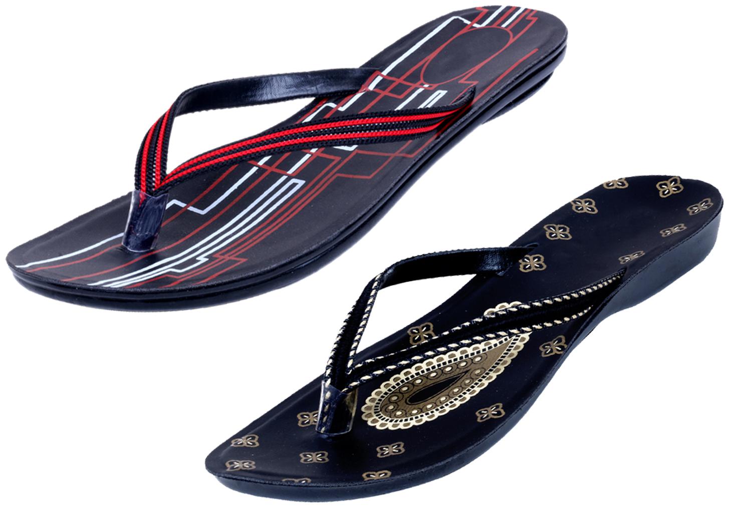 

IndiWeaves Womens Slippers Flipflops Pack of 2