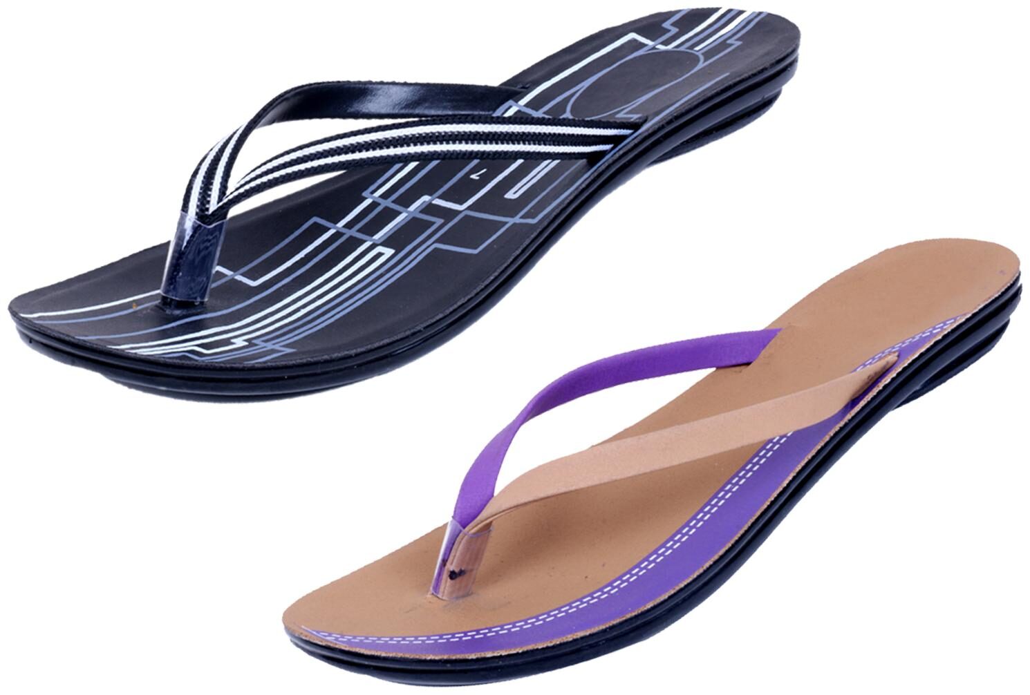 

IndiWeaves Womens Slippers Flipflops Pack of 2