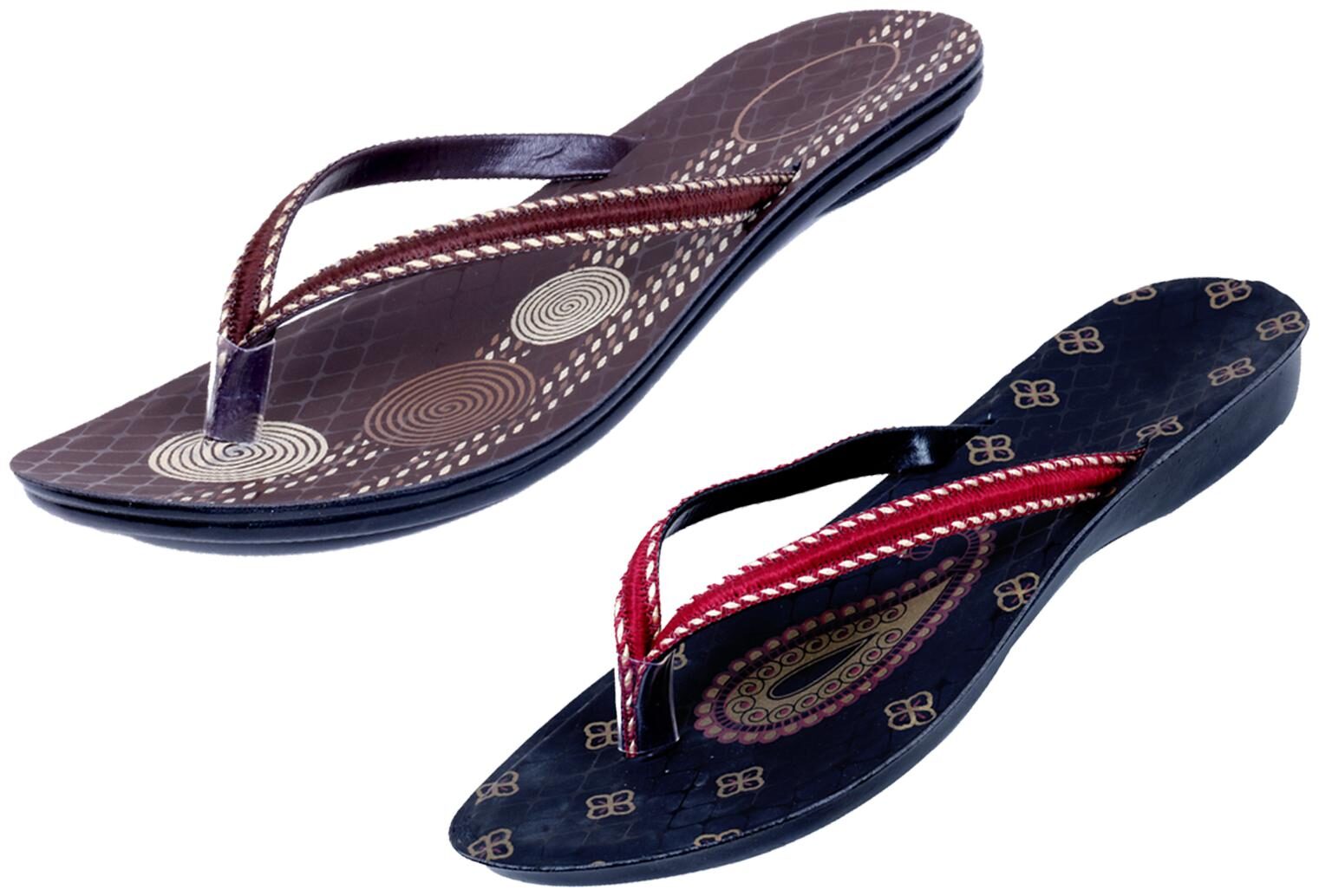 

IndiWeaves Womens Slippers Flipflops Pack of 2