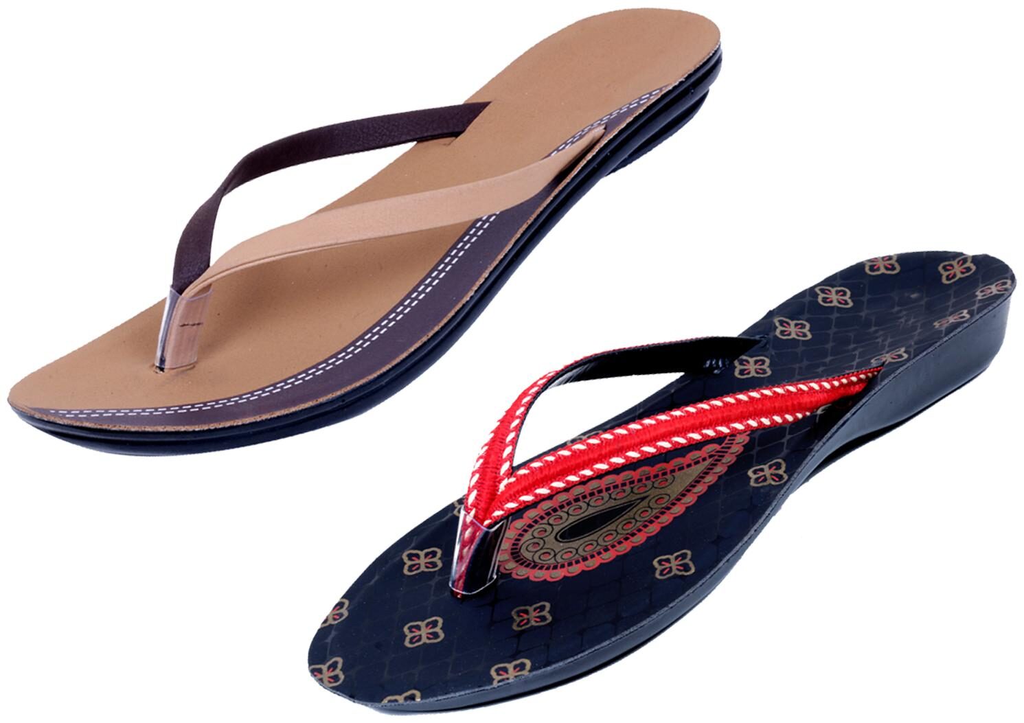 

IndiWeaves Womens Slippers Flipflops Pack of 2