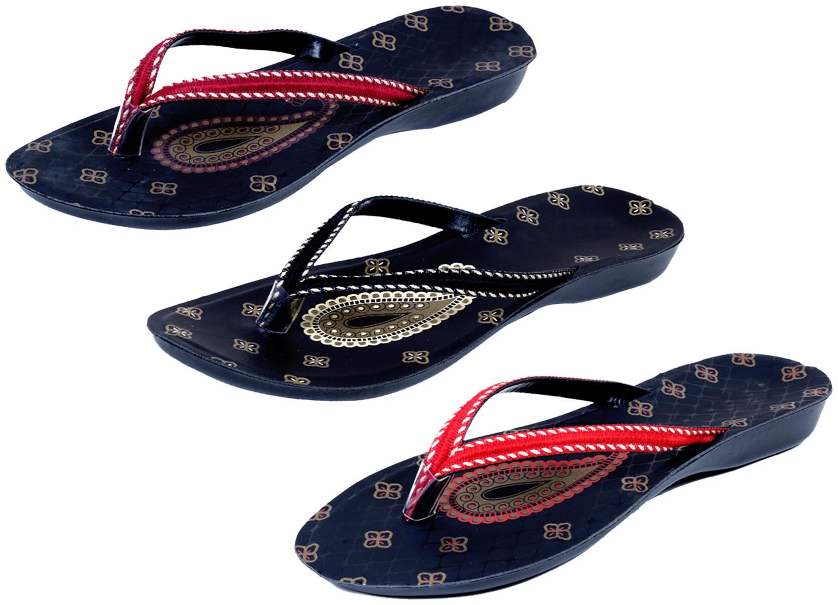 

IndiWeaves Womens Slippers Flipflops Pack of 3