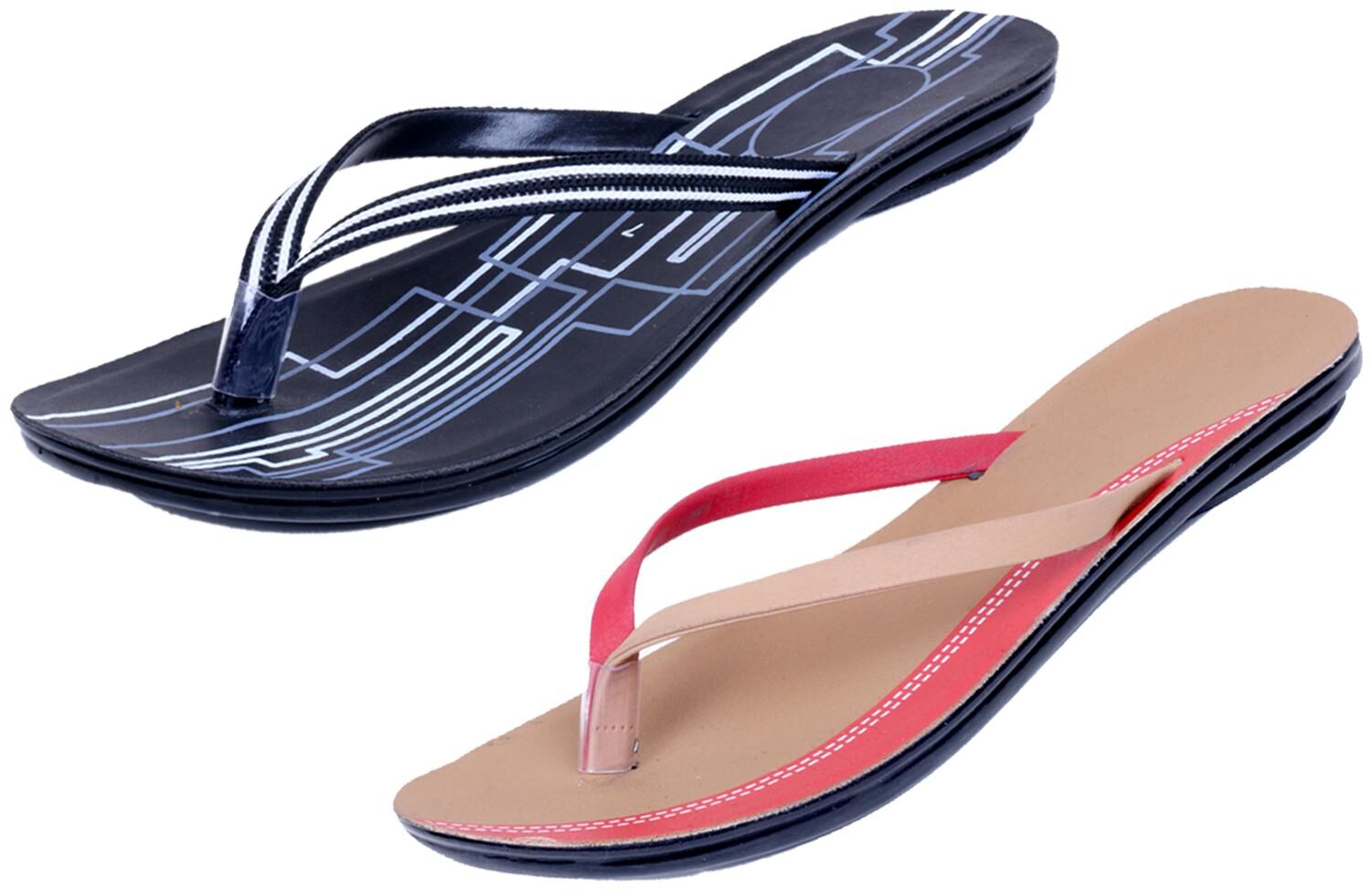 

IndiWeaves Womens Slippers Flipflops Pack of 2