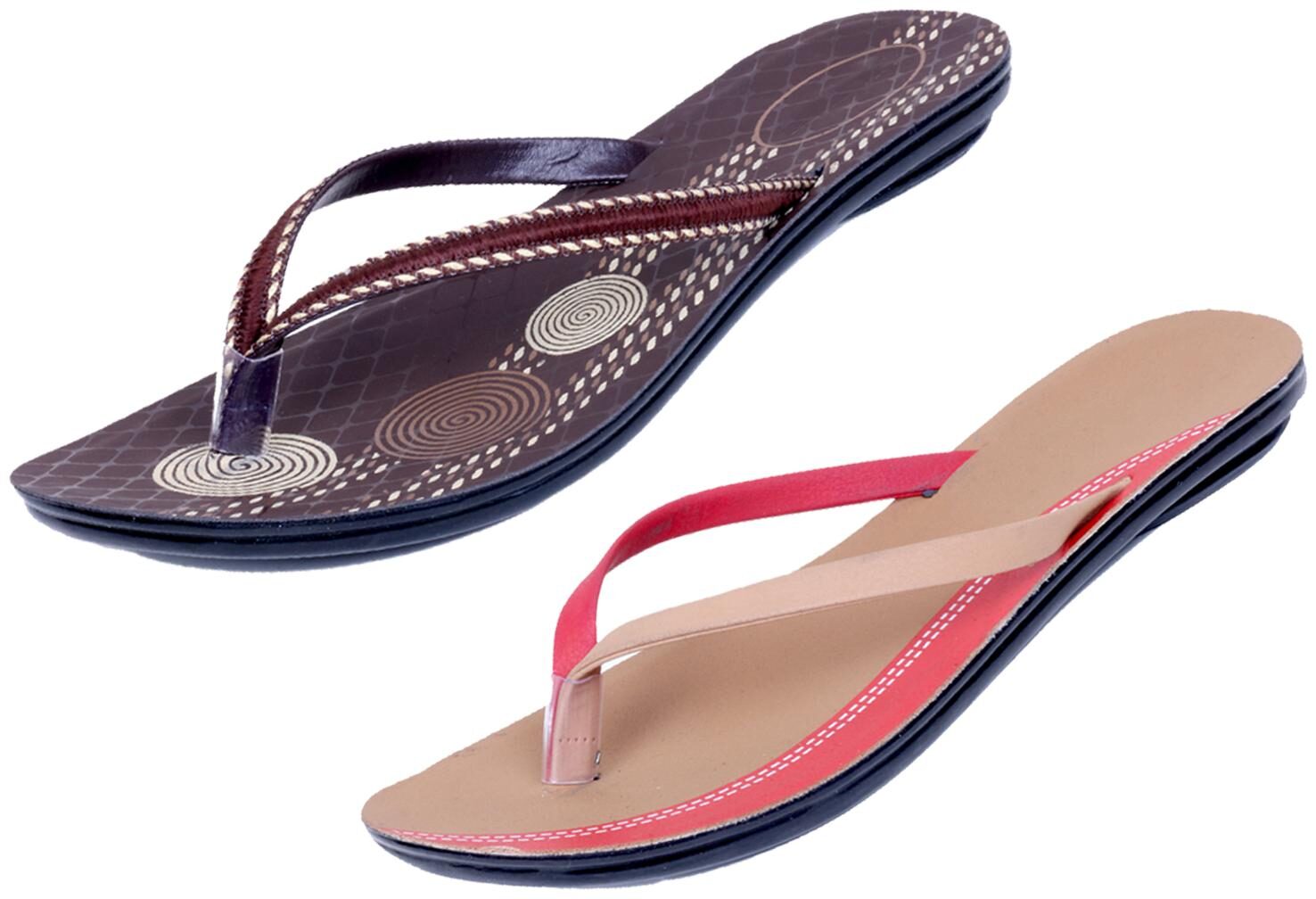 

IndiWeaves Womens Slippers Flipflops Pack of 2
