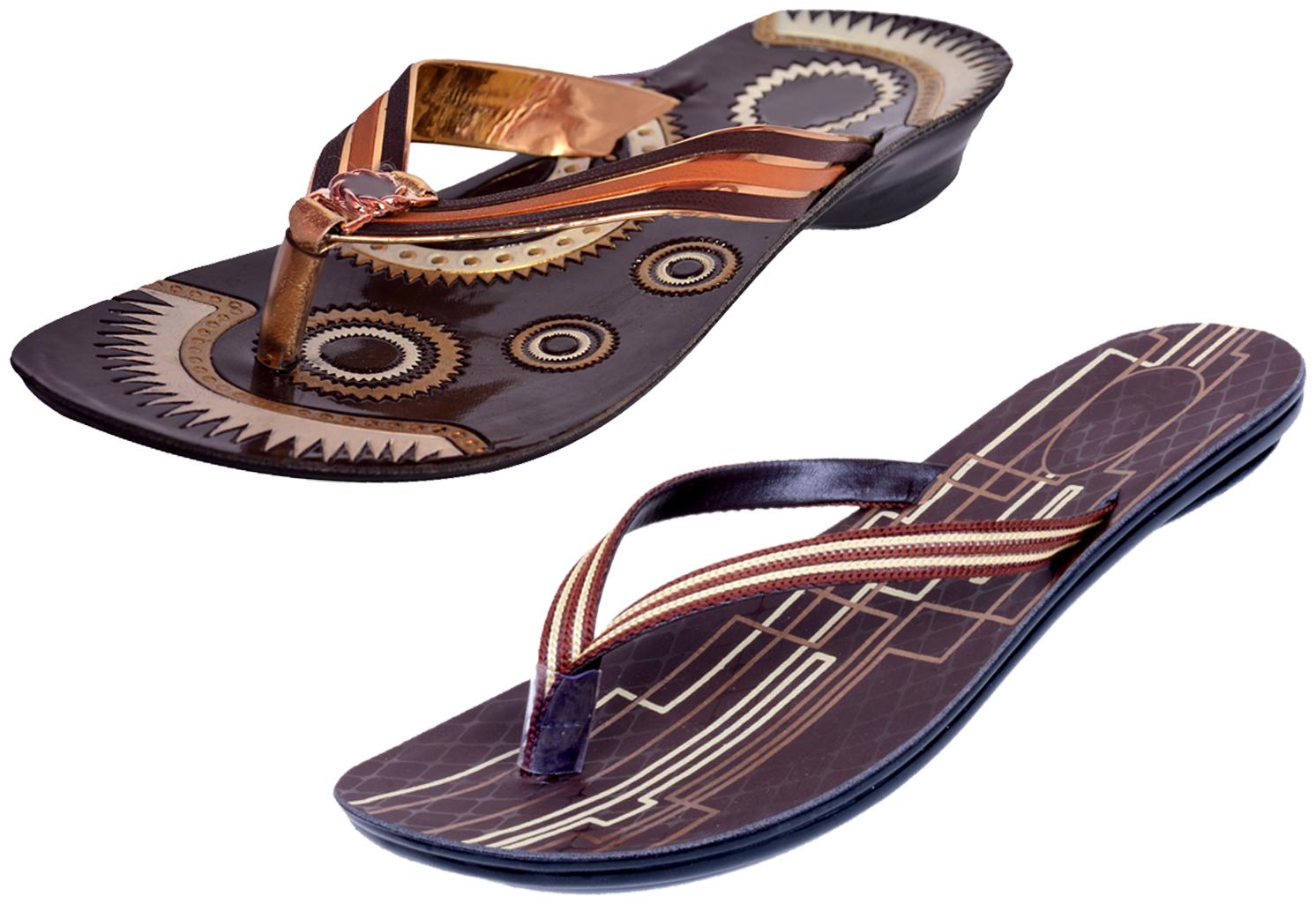 

IndiWeaves Womens Slippers Flipflops Pack of 2
