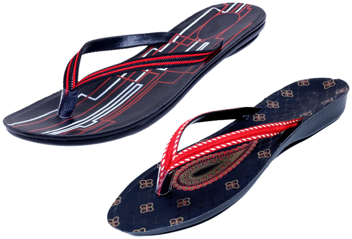 

IndiWeaves Womens Slippers Flipflops Pack of 2