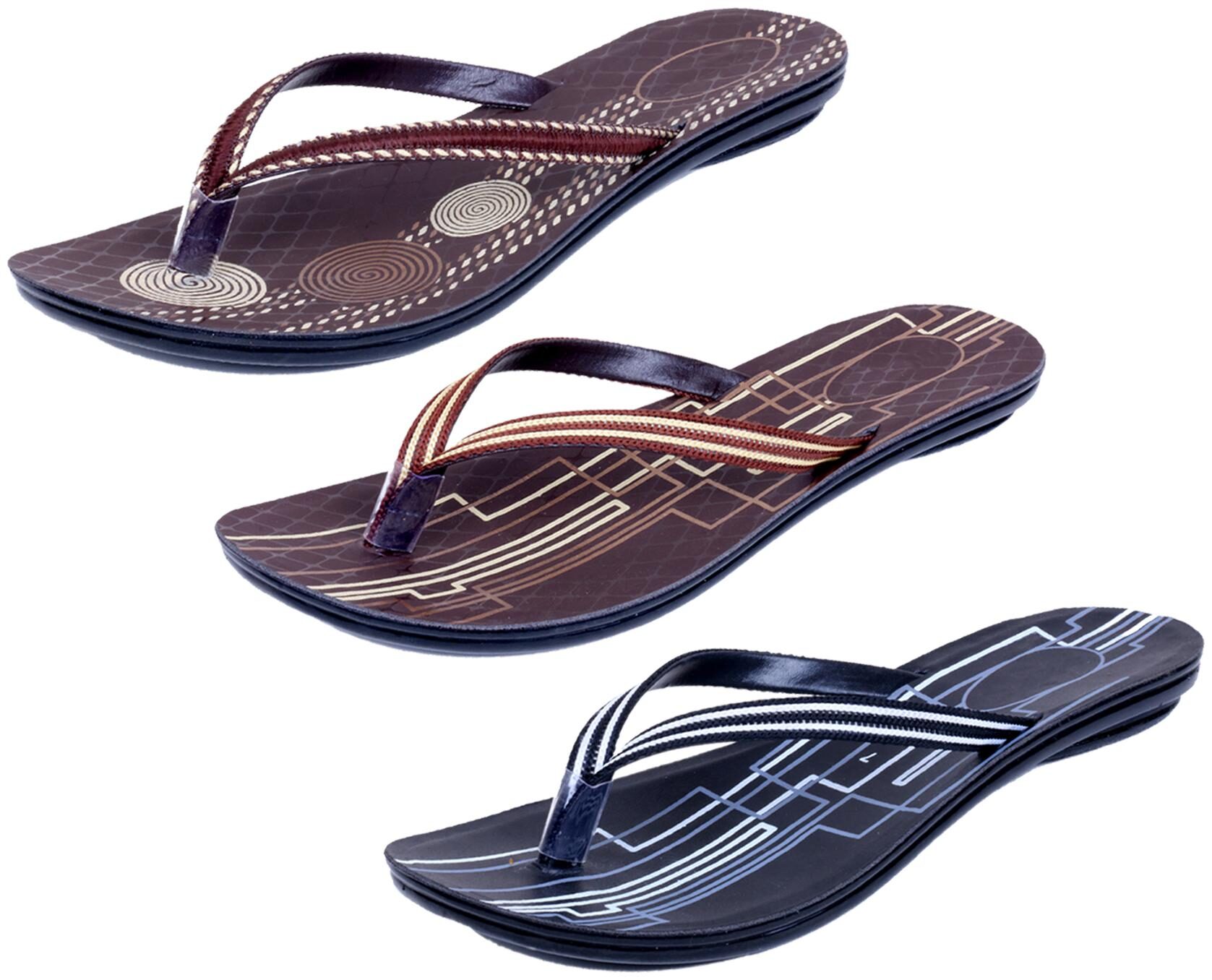 

IndiWeaves Womens Slippers Flipflops Pack of 3