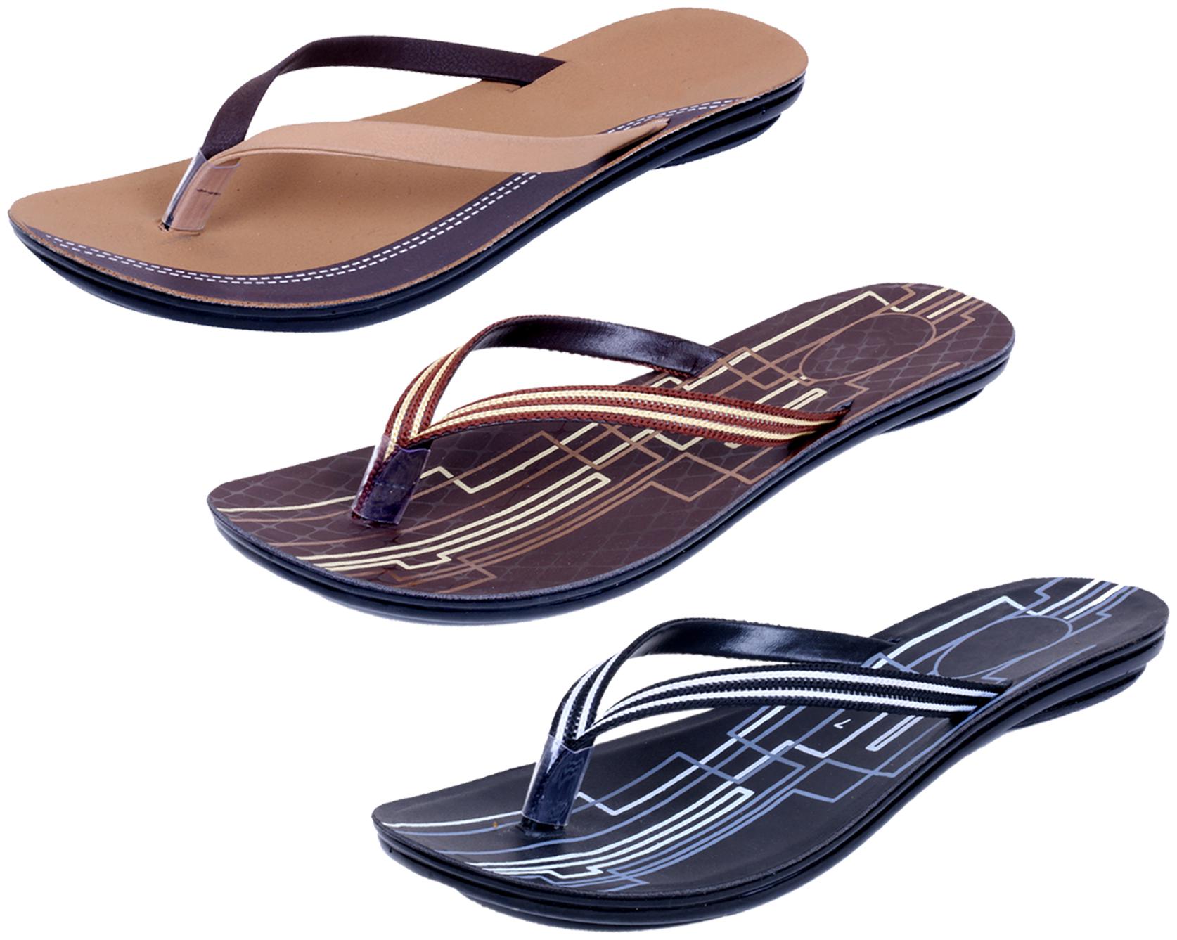 

IndiWeaves Womens Slippers Flipflops Pack of 3