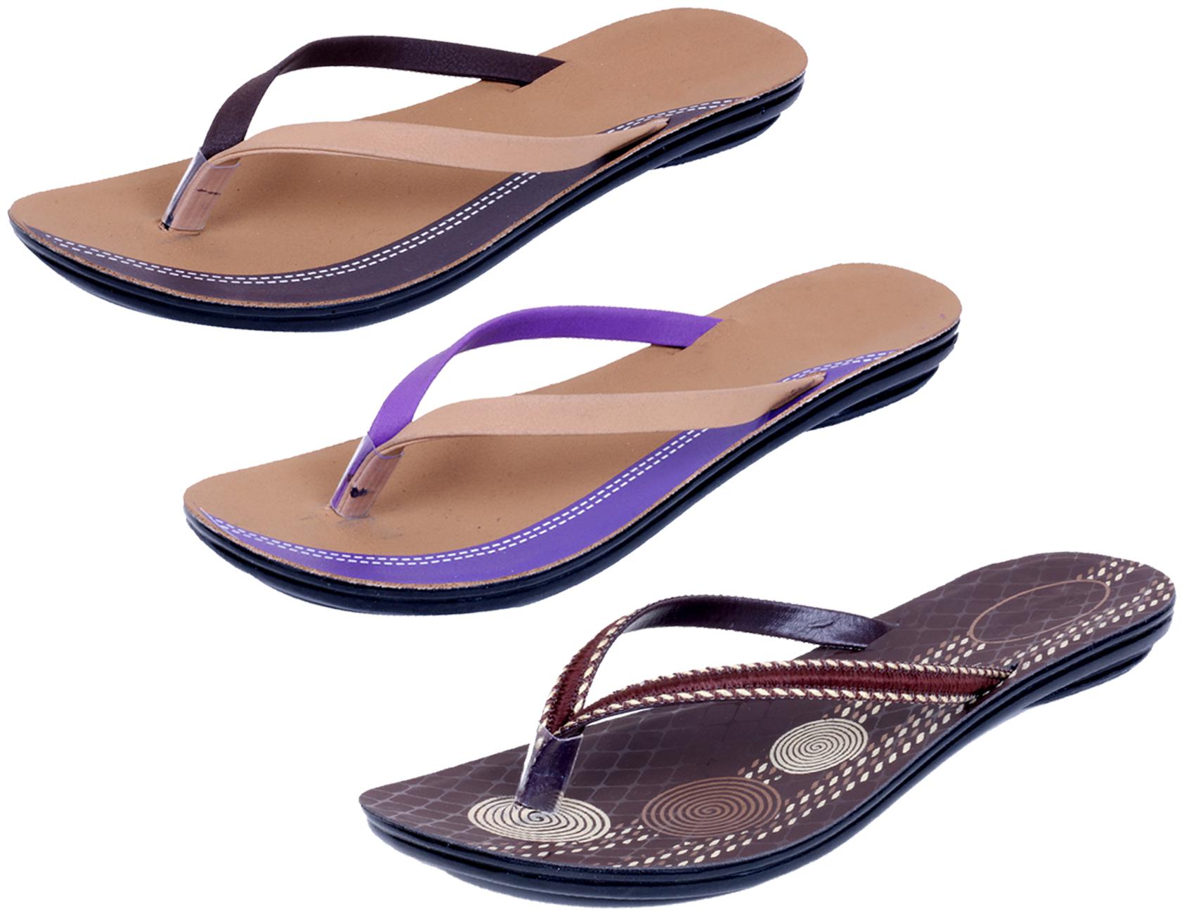 

IndiWeaves Womens Slippers Flipflops Pack of 3