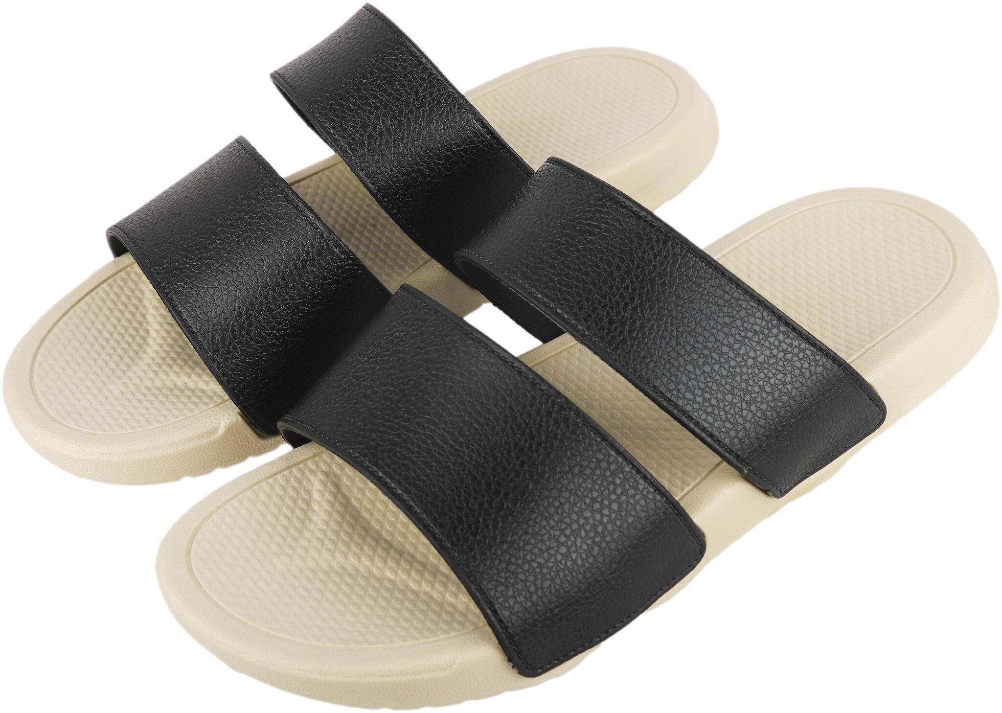 

IRSOE Black Men s Light Weight Slider Slippers Flip Flop Slides