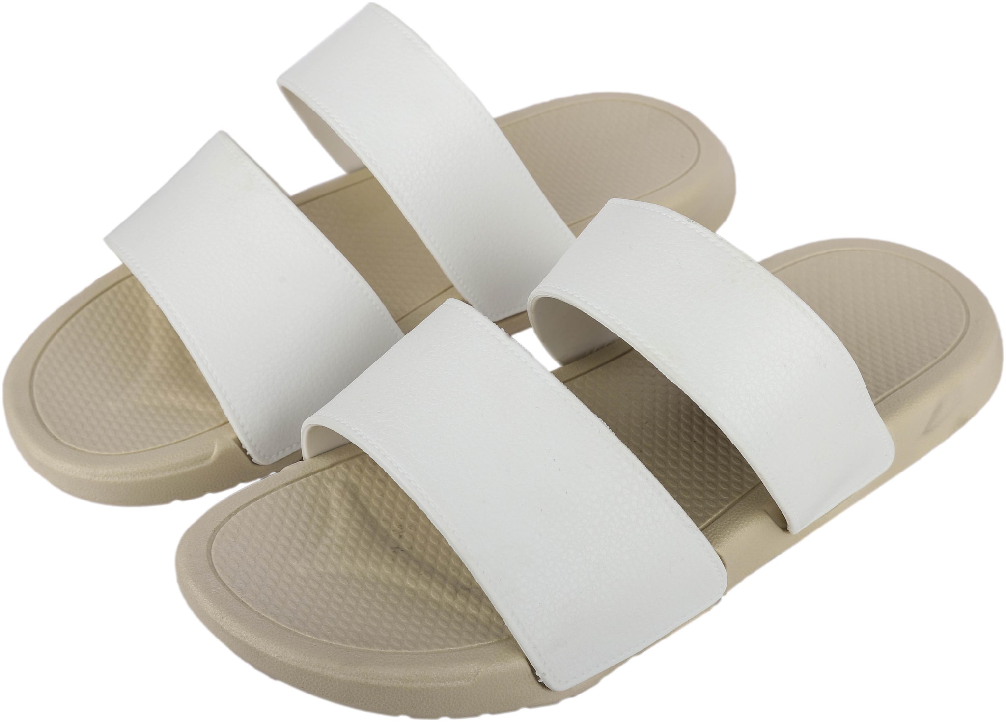 

IRSOE White Men s Light Weight Slider Slippers Flip Flop Slides
