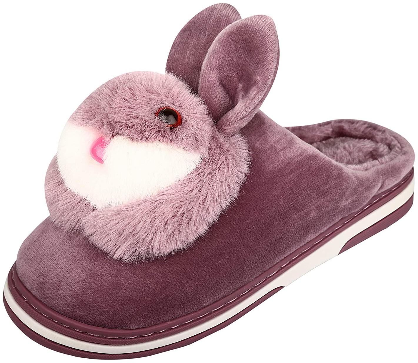 

IRSOE Women s Winter Fur Slipper Purple