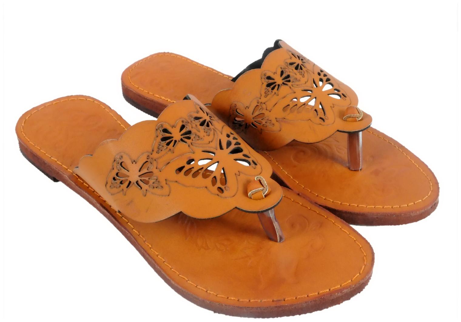 

Jaipuri Shop Women Girls Butterfly Shape Tan Ethnic Slippers Sandals WMO361-5