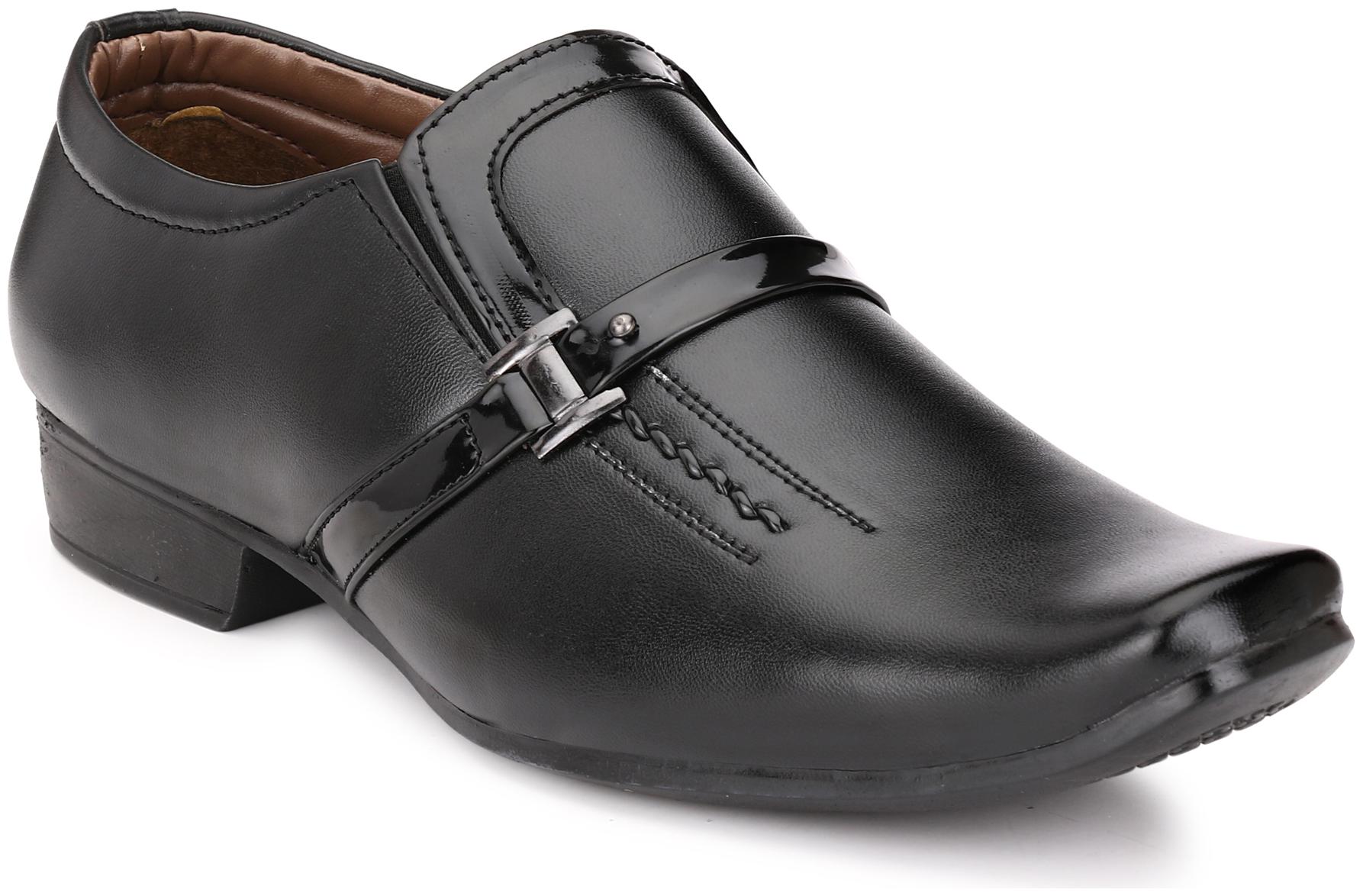 

John Karsun Men Black Slip-On Formal Shoes - 1700-BLACK