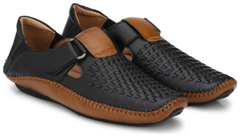 

Jokatoo Men Black Sandals