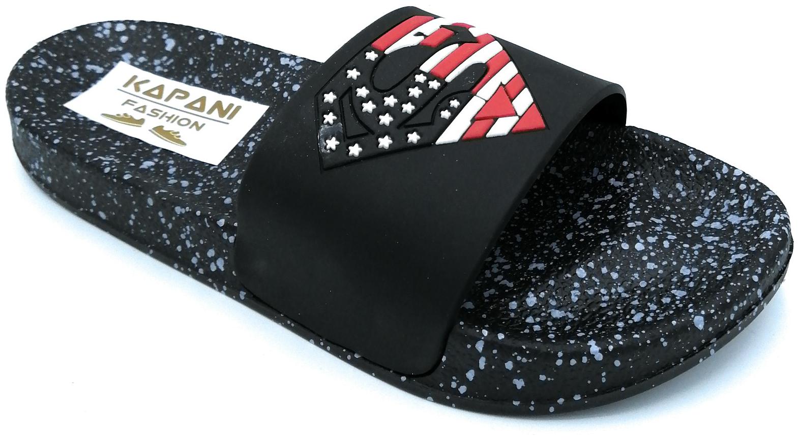 

KAPANI FASHION Men Black Sliders - 1 Pair